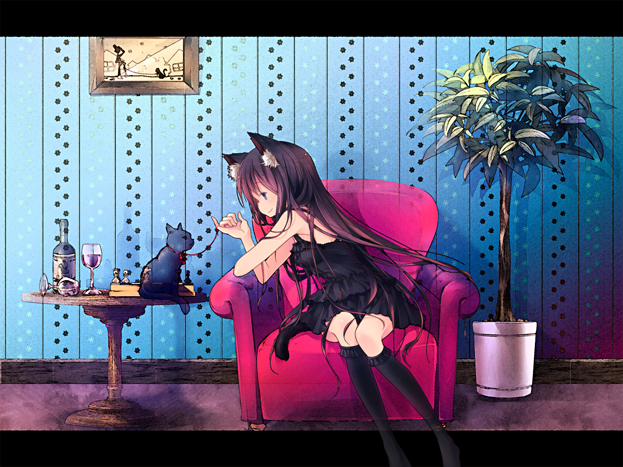 Anime Girl Cat Hoodie Wallpapers