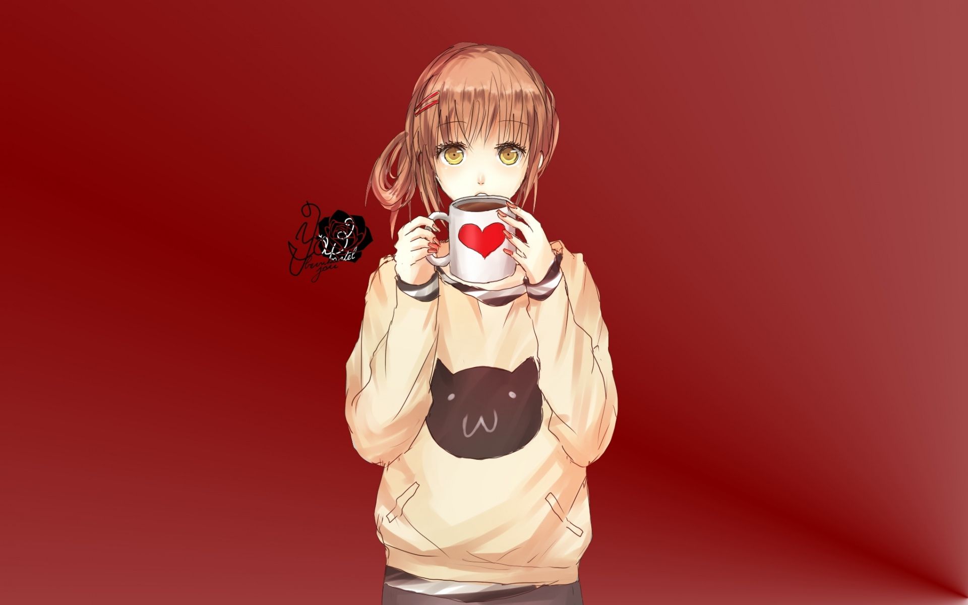 Anime Girl Coffee Wallpapers