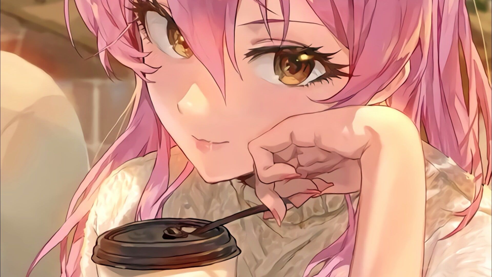 Anime Girl Coffee Wallpapers