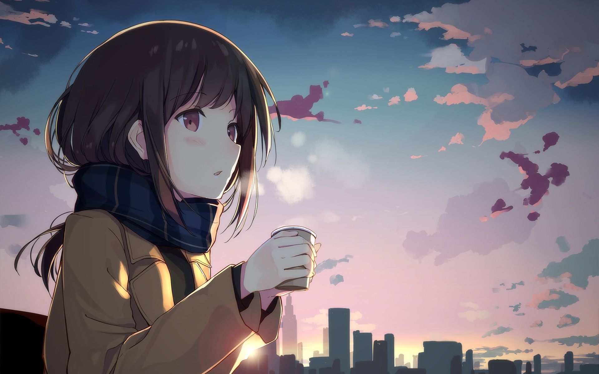 Anime Girl Coffee Wallpapers