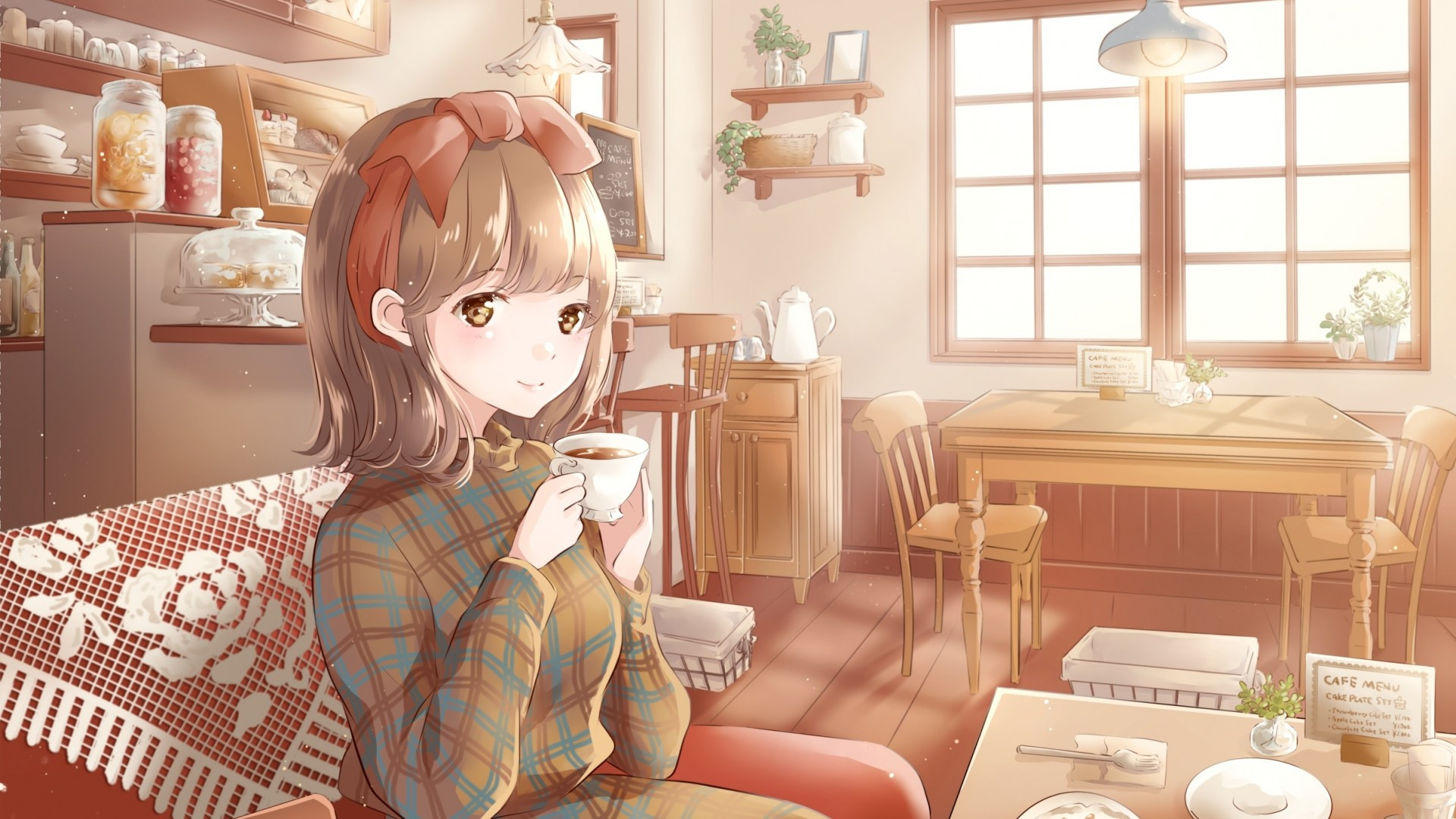 Anime Girl Coffee Wallpapers