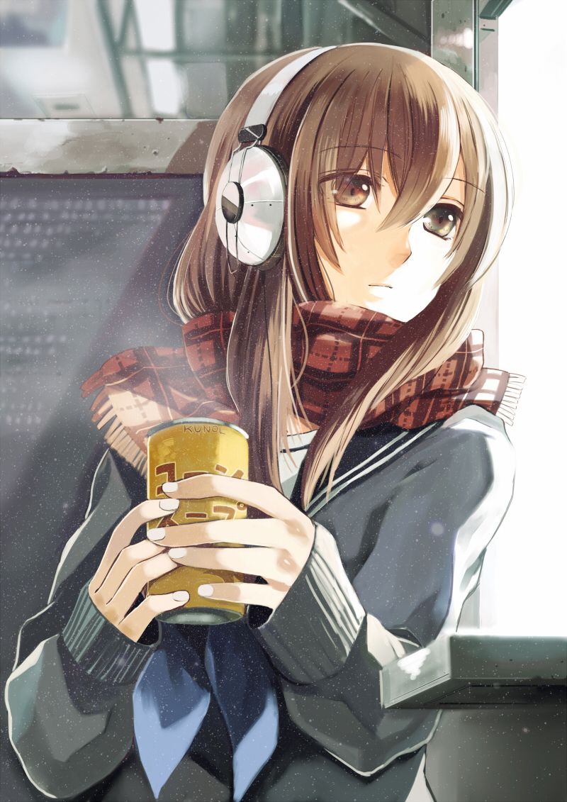 Anime Girl Drink Coffee Wallpapers