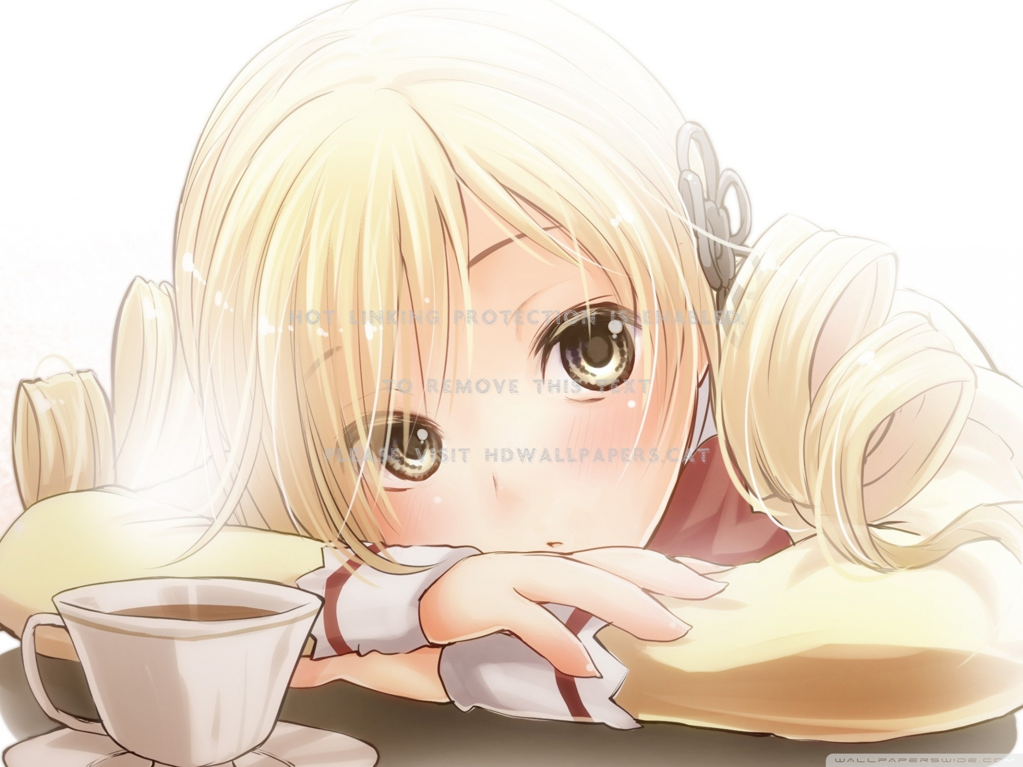 Anime Girl Drink Coffee Wallpapers