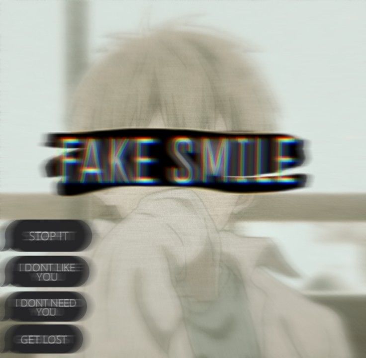 Anime Girl Fake Smile Wallpapers
