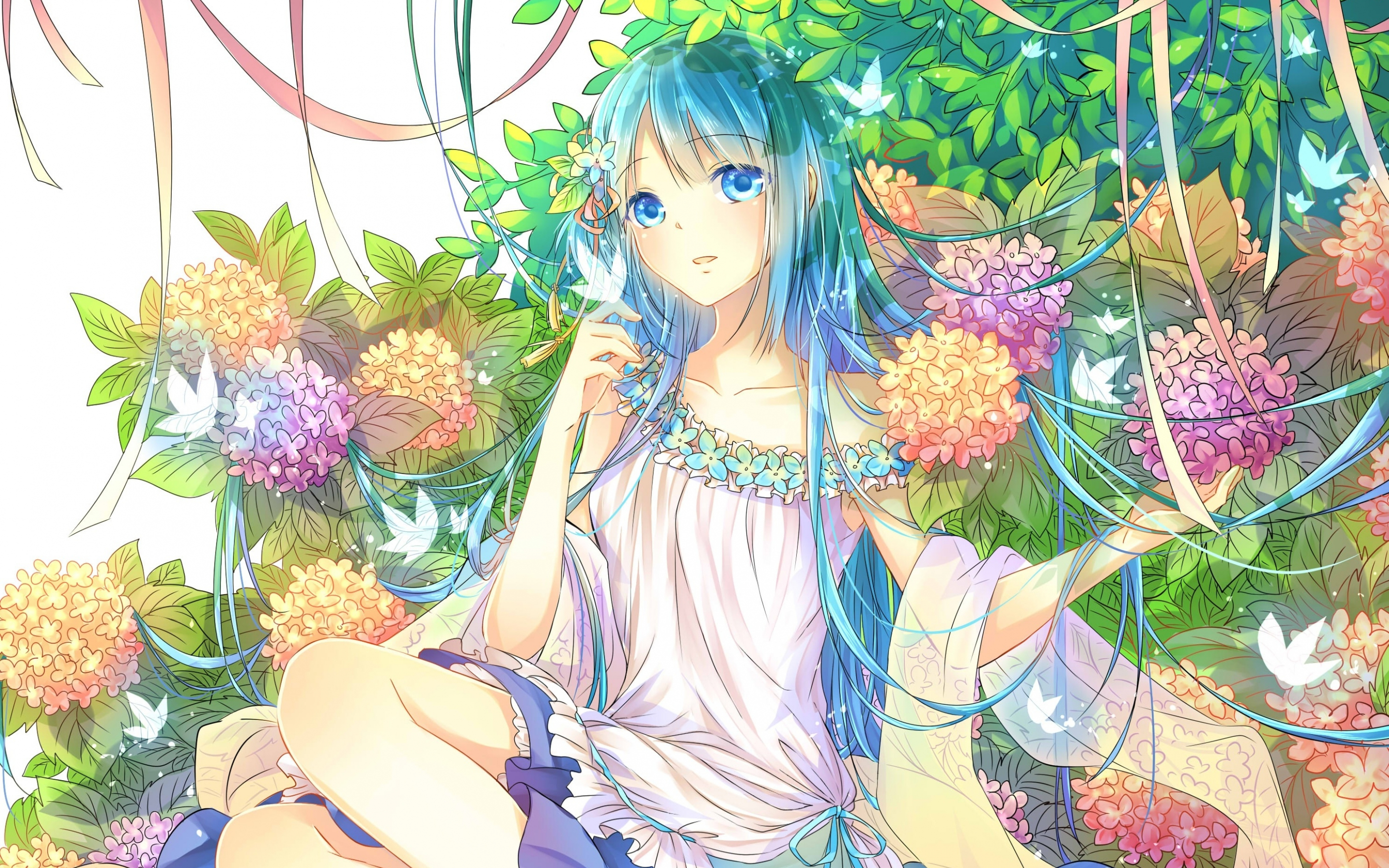 Anime Girl Flowers Wallpapers