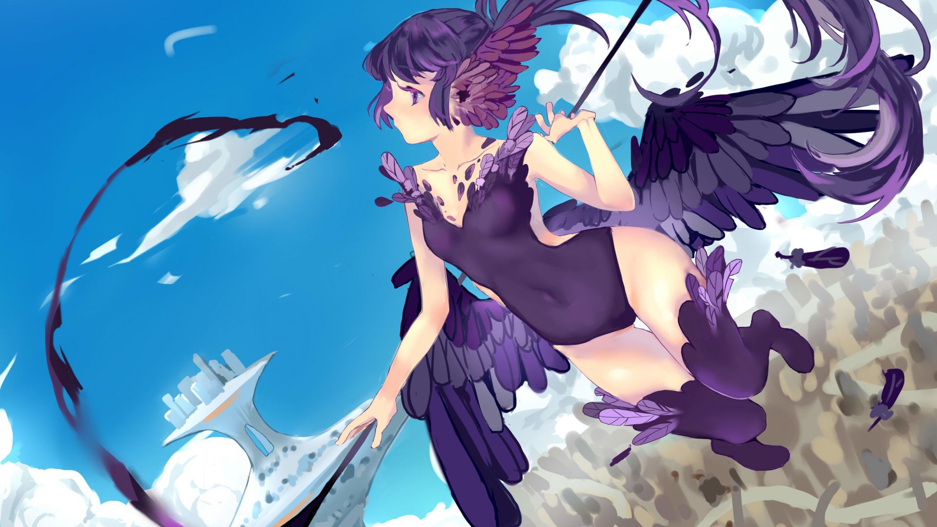 Anime Girl Flying Wallpapers