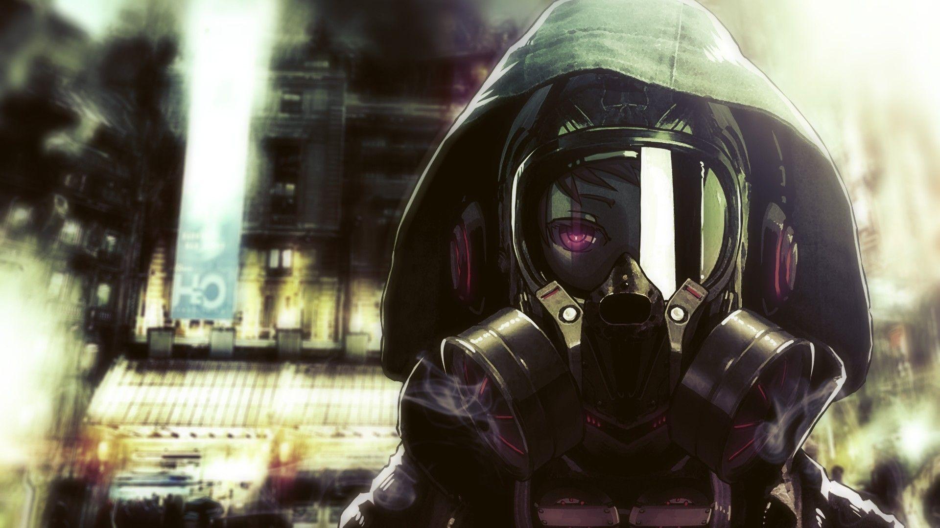 Anime Girl Gas Mask Wallpapers