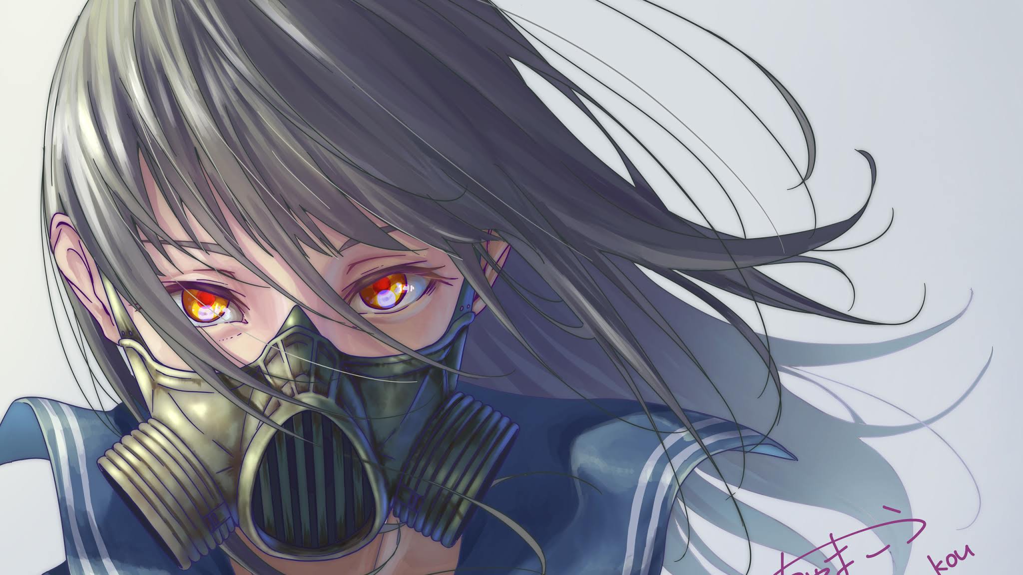 Anime Girl Gas Mask Wallpapers