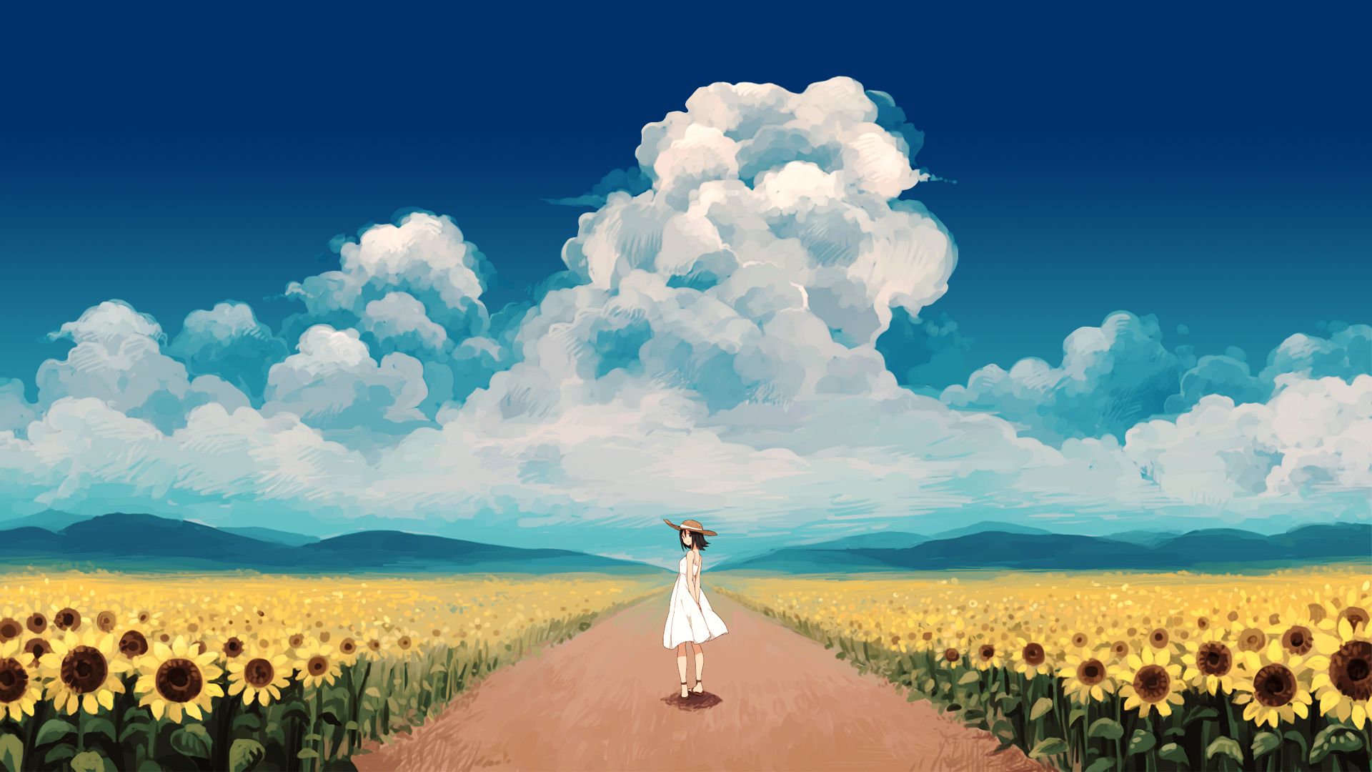 Anime Girl In Field Wallpapers