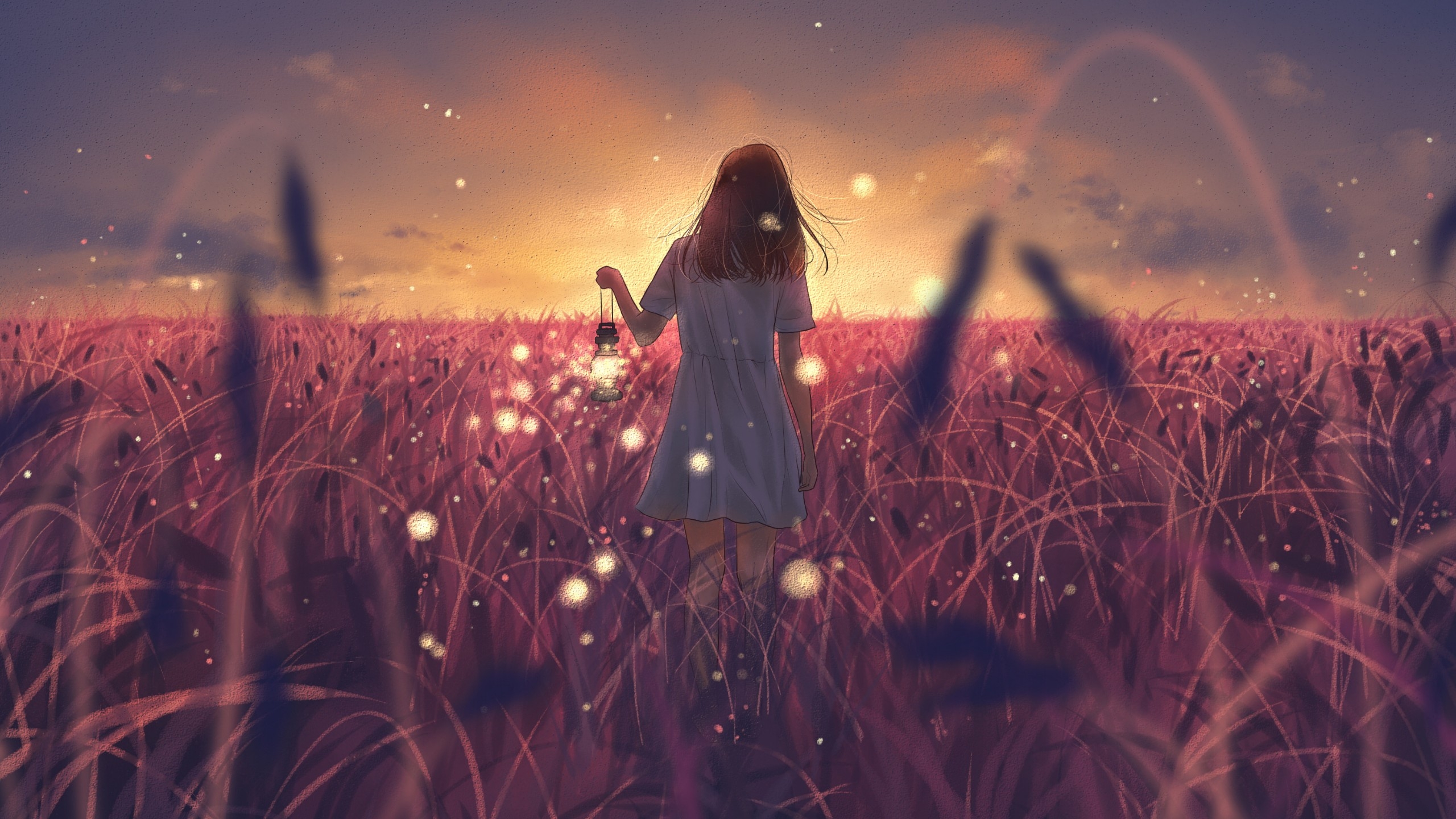 Anime Girl In Field Wallpapers