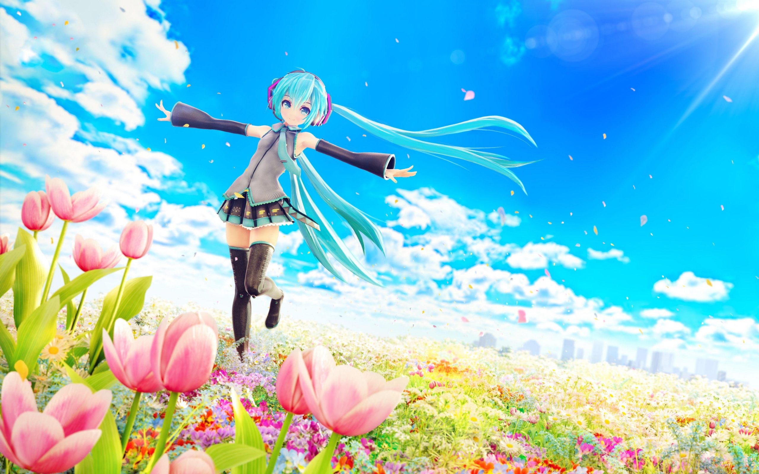 Anime Girl In Field Wallpapers