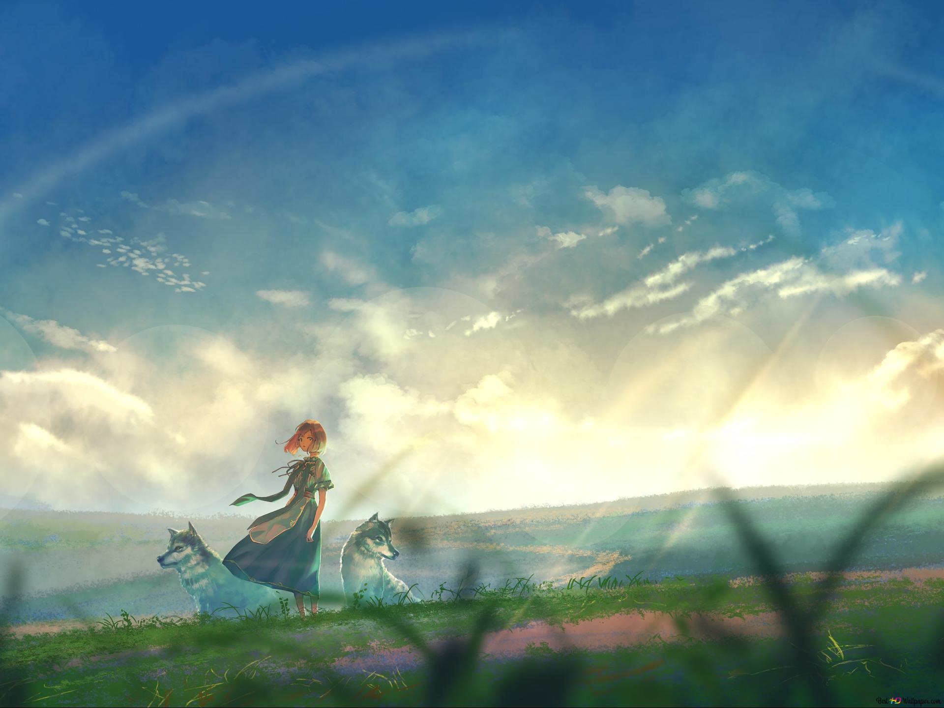 Anime Girl In Morning Breeze Wallpapers