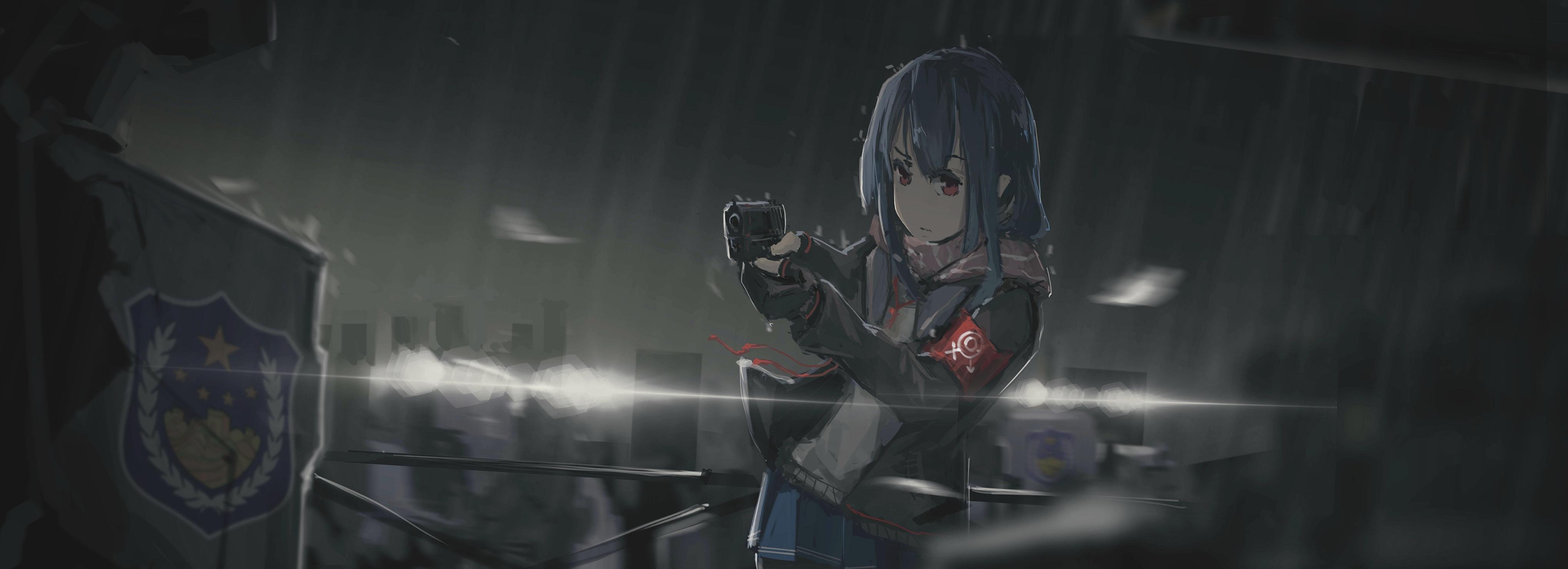 Anime Girl In Police Car Wallpapers