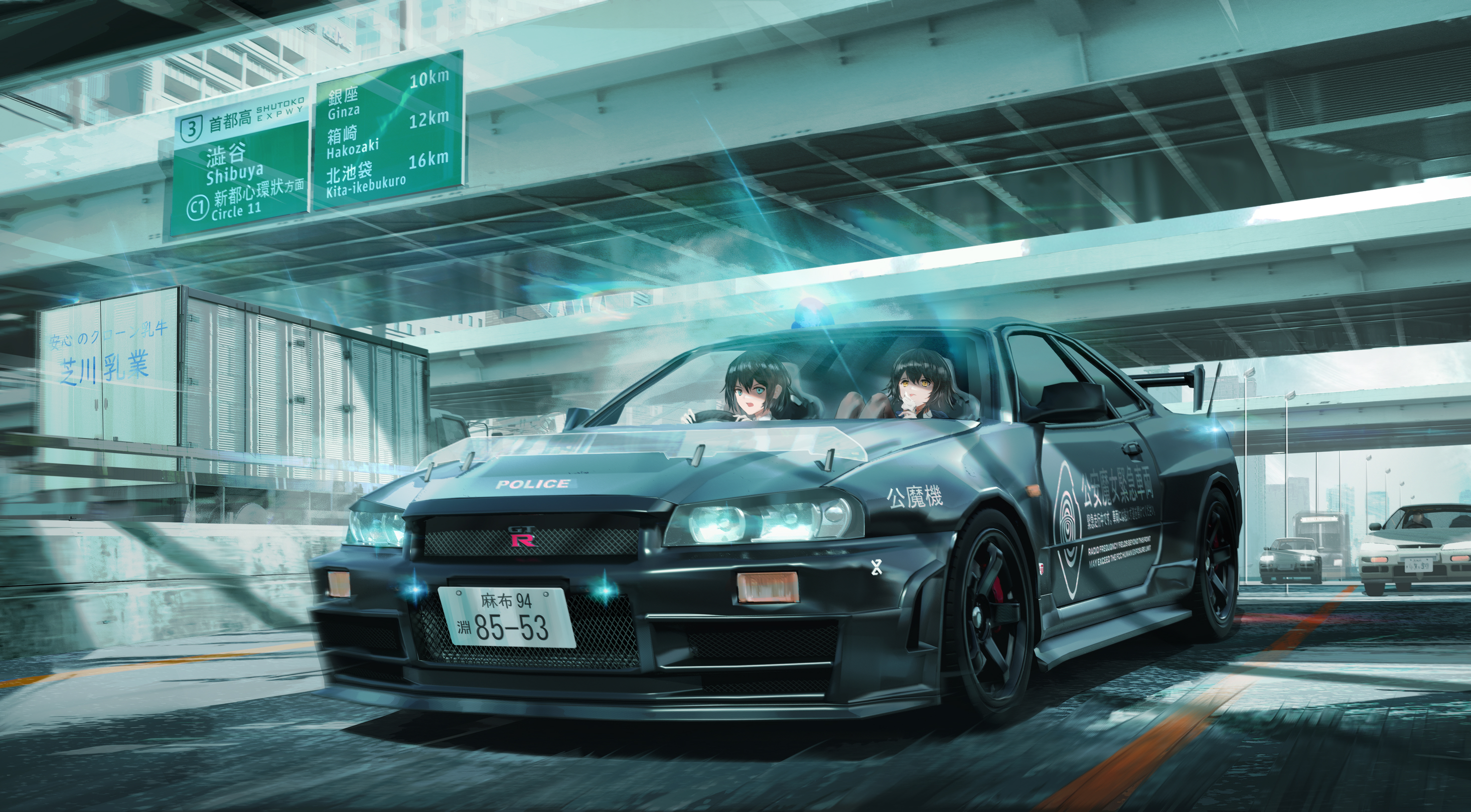Anime Girl In Police Car Wallpapers