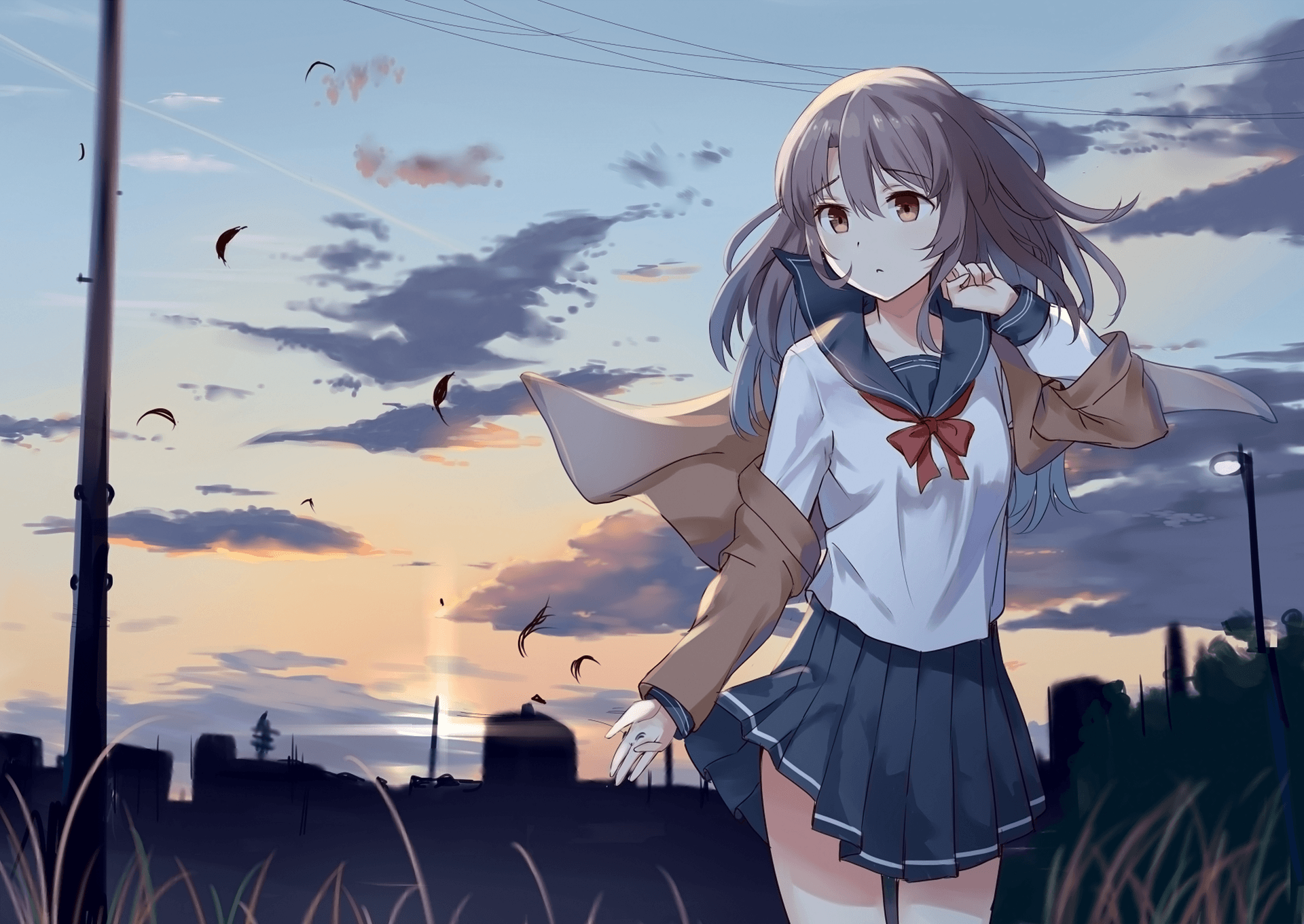 Anime Girl In School Uniform Wallpapers