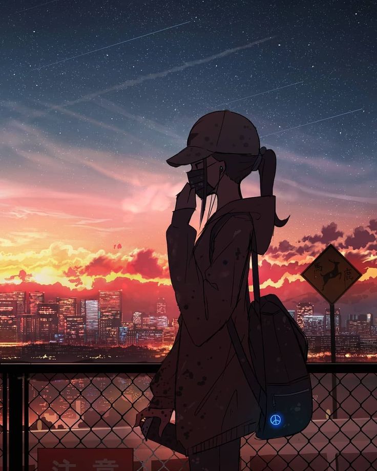 Anime Girl In Sunset Wallpapers