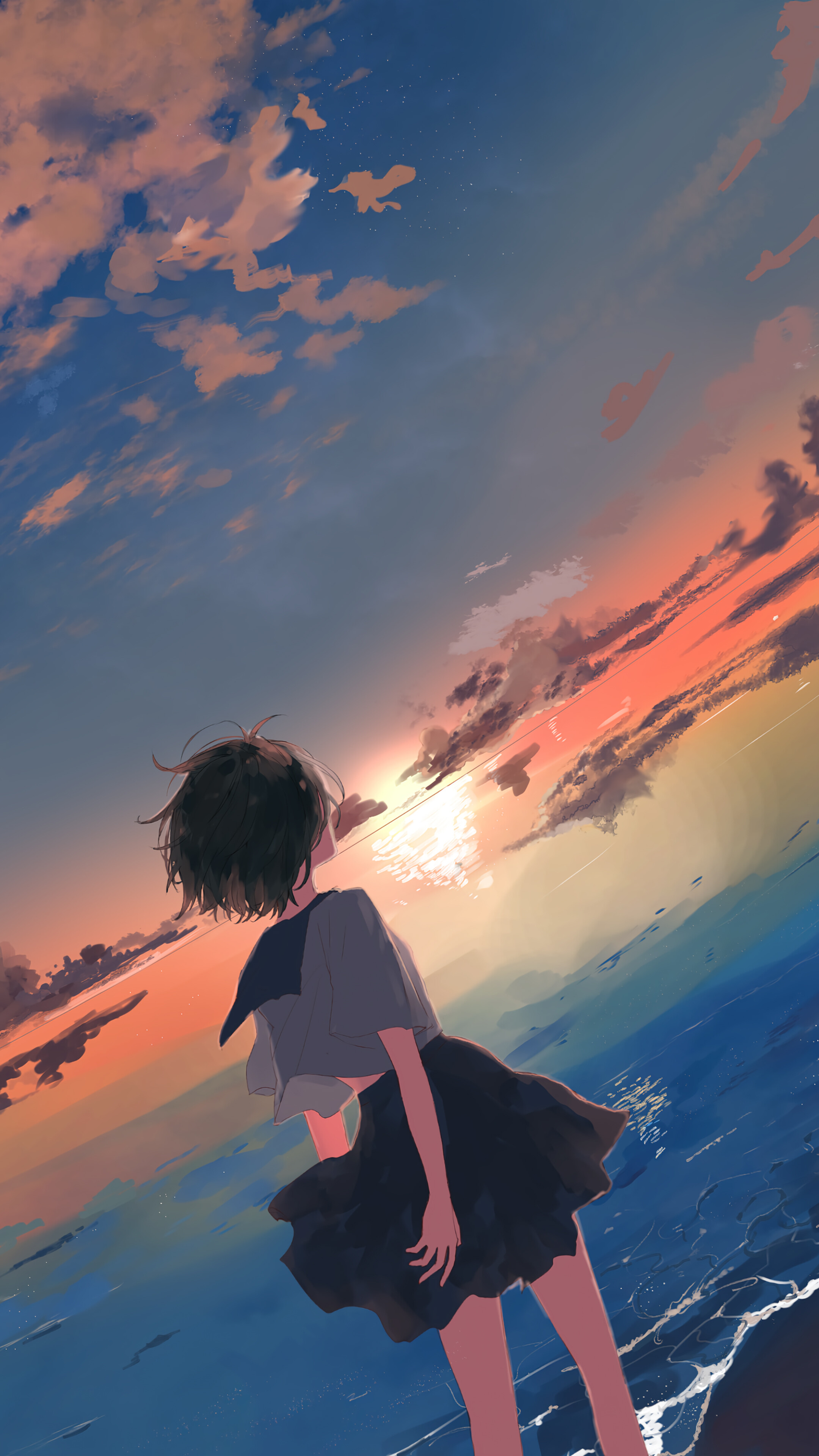 Anime Girl In Sunset Wallpapers