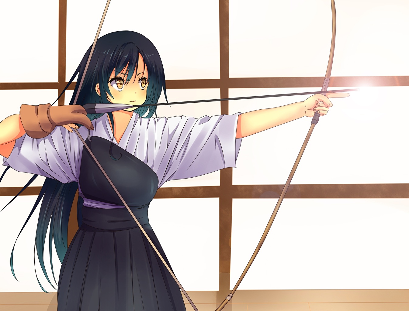 Anime Girl Kimono And Weapon Wallpapers