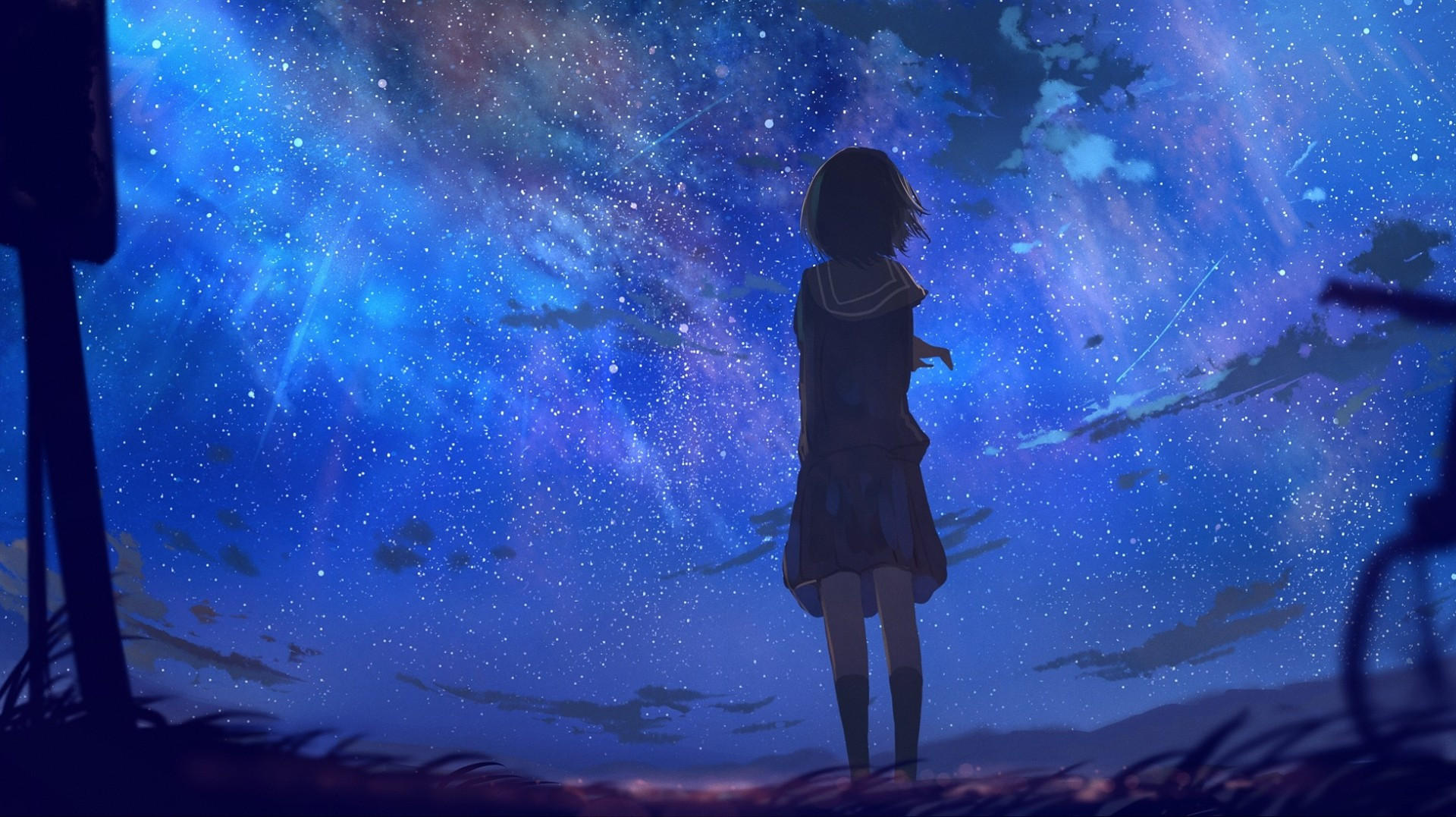 Anime Girl Looking At Sky Wallpapers