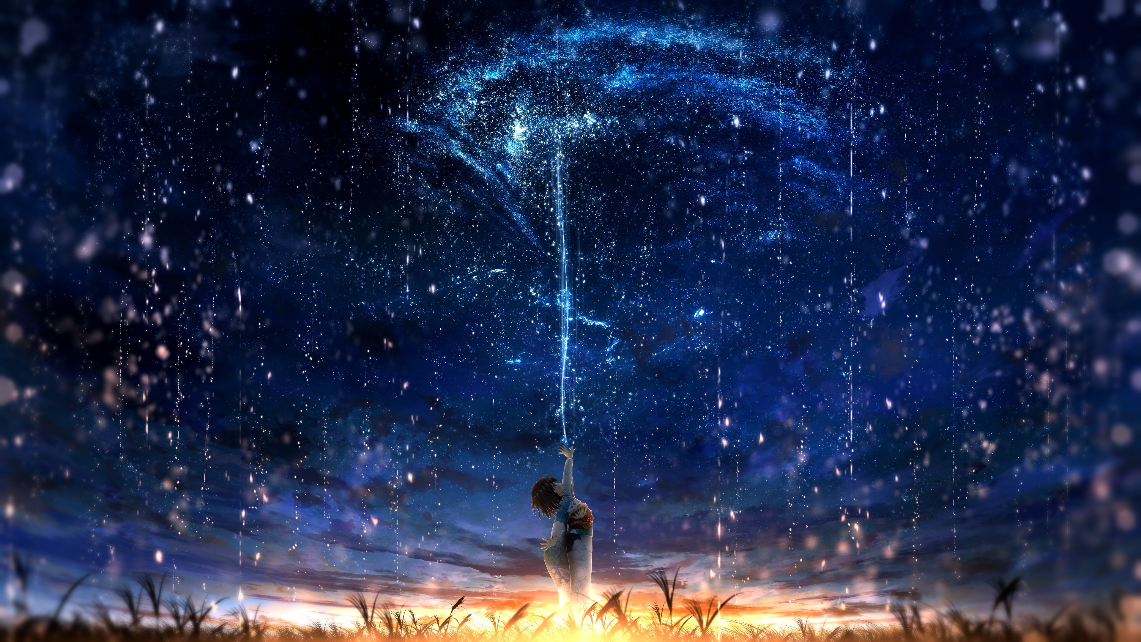 Anime Girl Looking At Stars Wallpapers