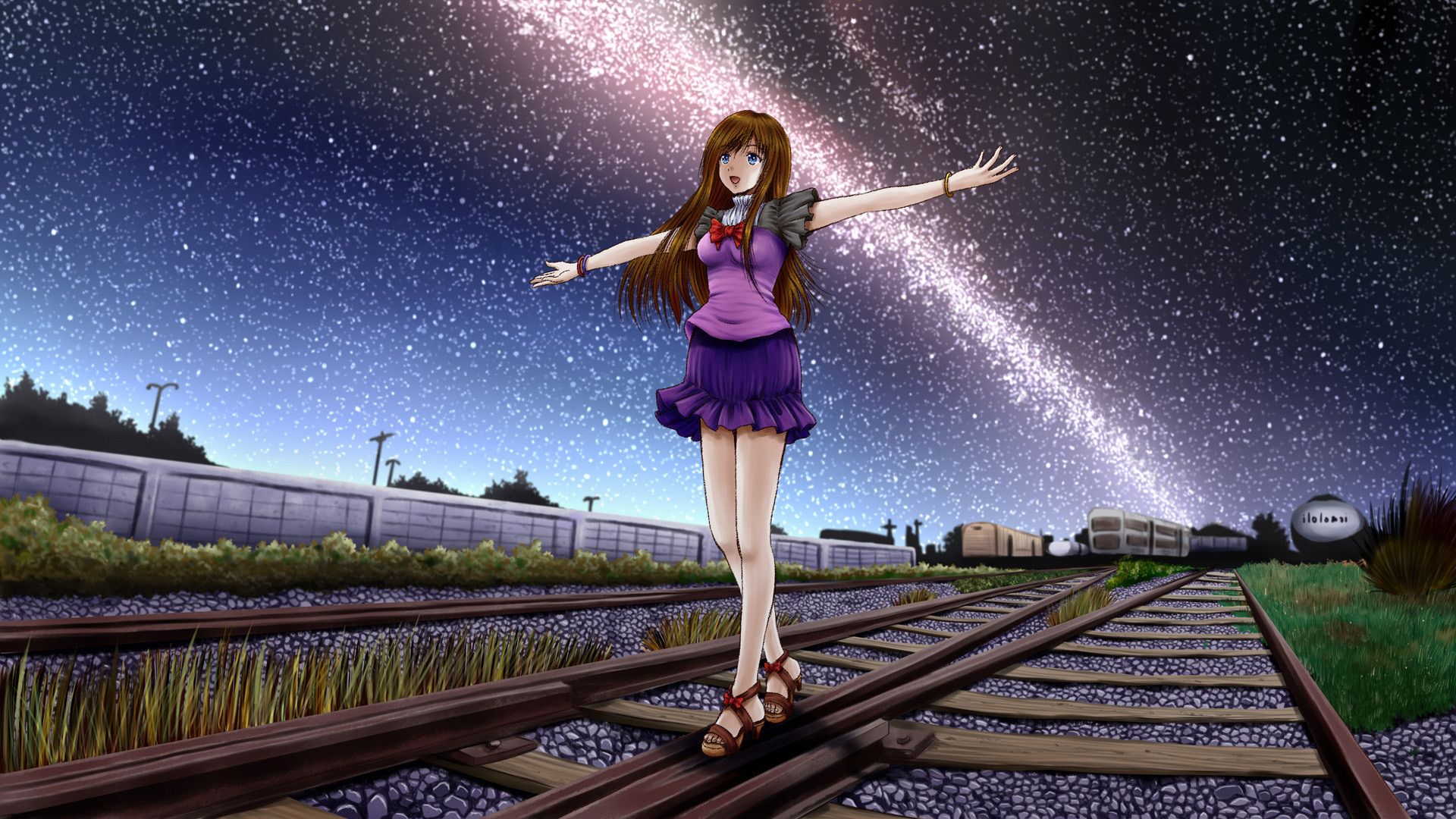 Anime Girl Looking At Stars Wallpapers