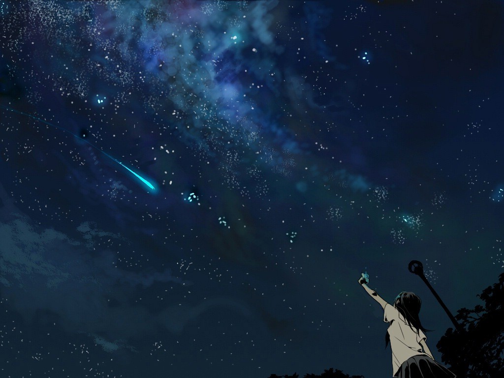 Anime Girl Looking At Stars Wallpapers