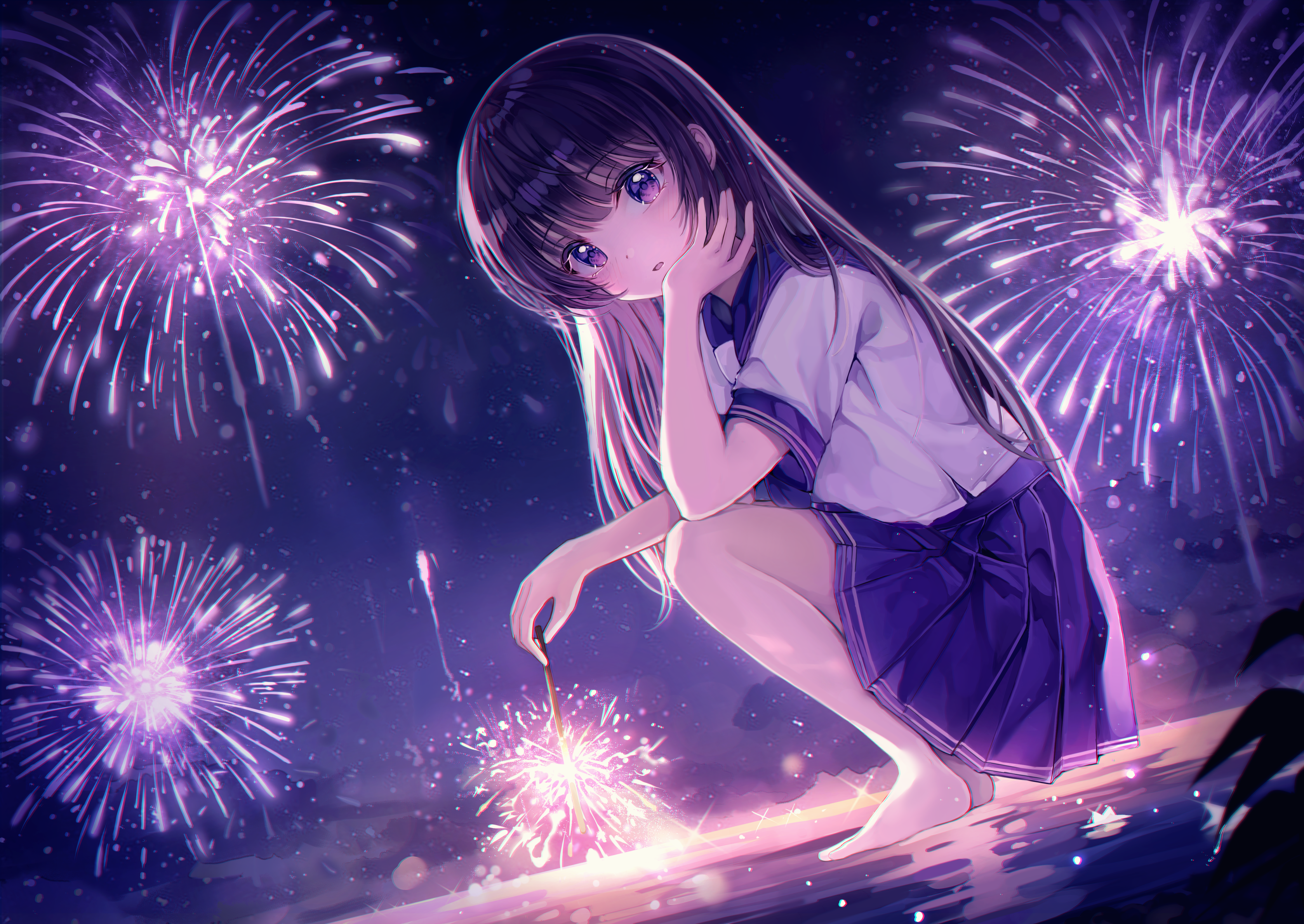 Anime Girl Looking At Stars Wallpapers