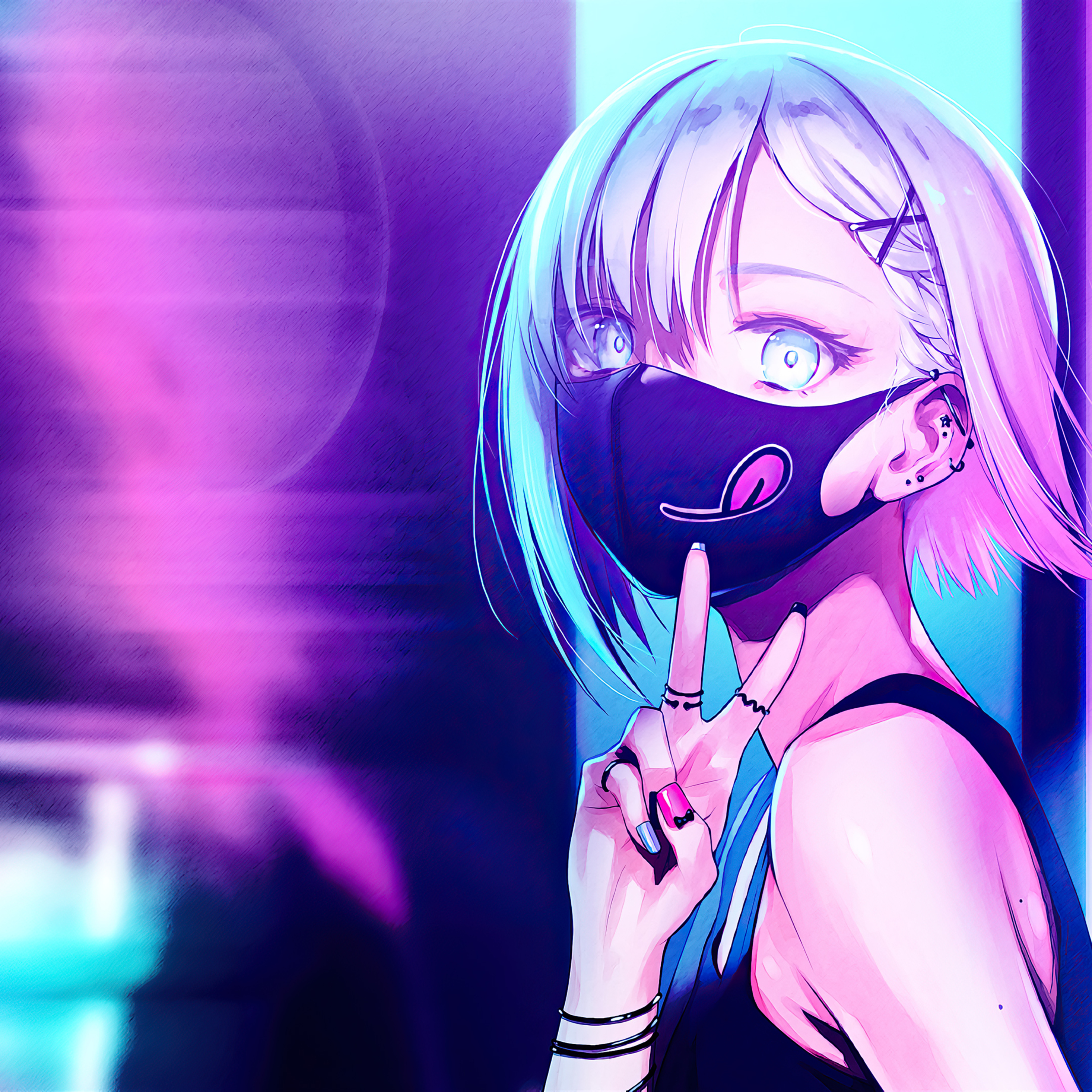 Anime Girl Neon Wallpapers