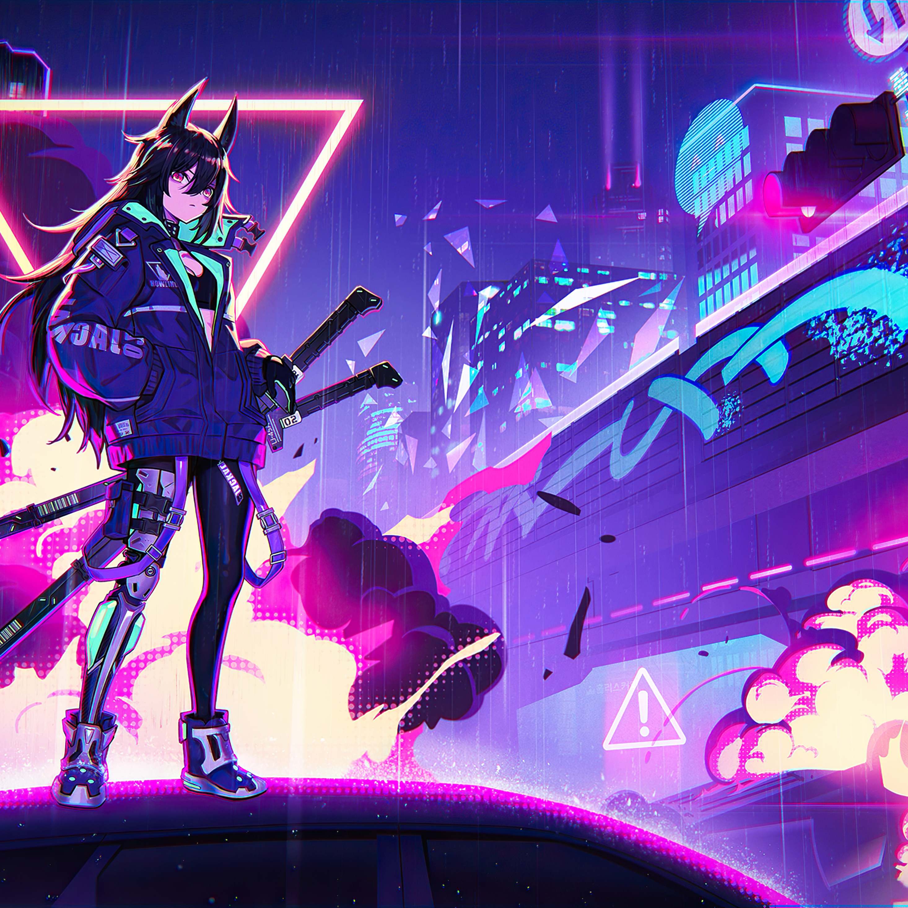 Anime Girl Neon Wallpapers