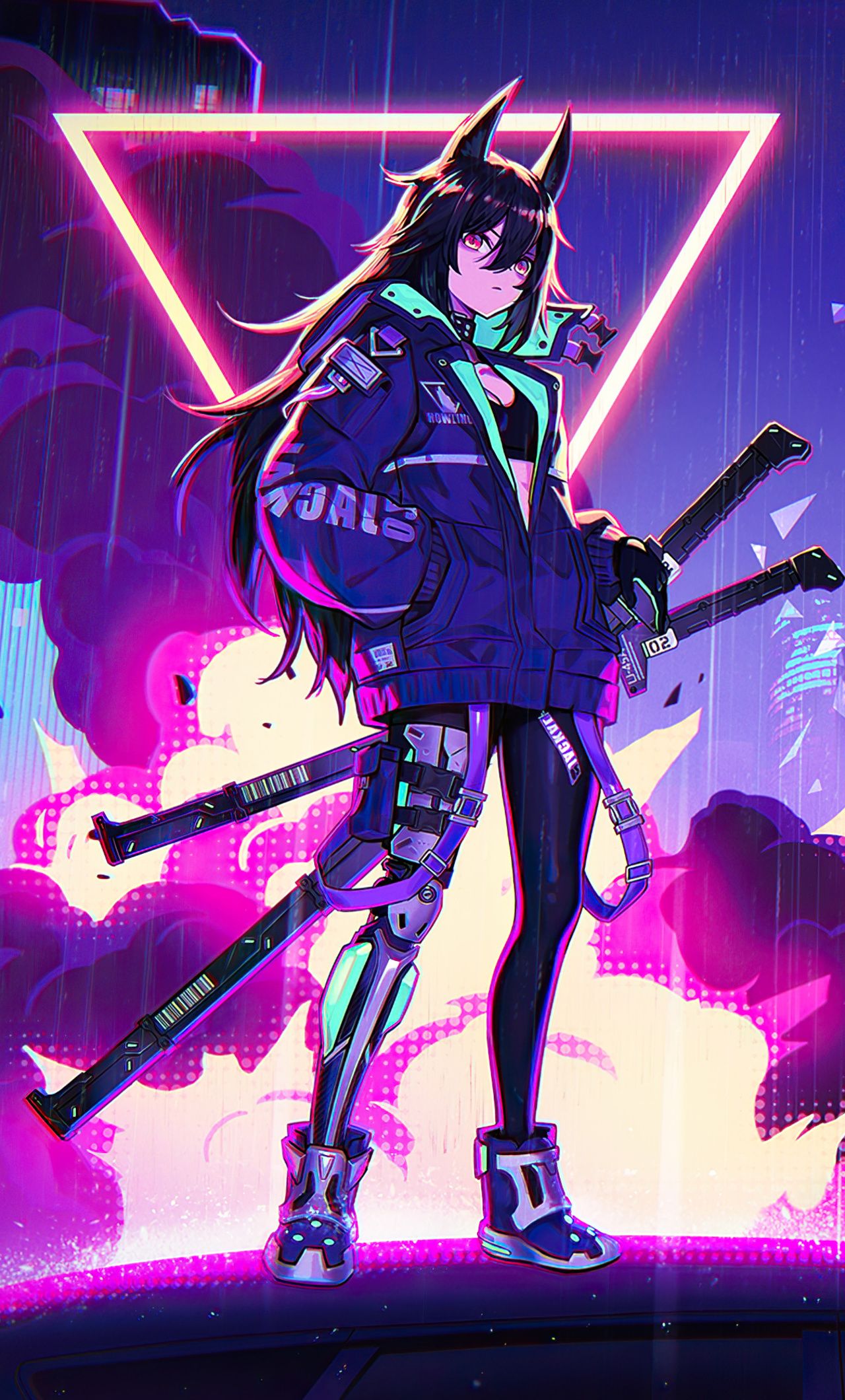 Anime Girl Neon Wallpapers