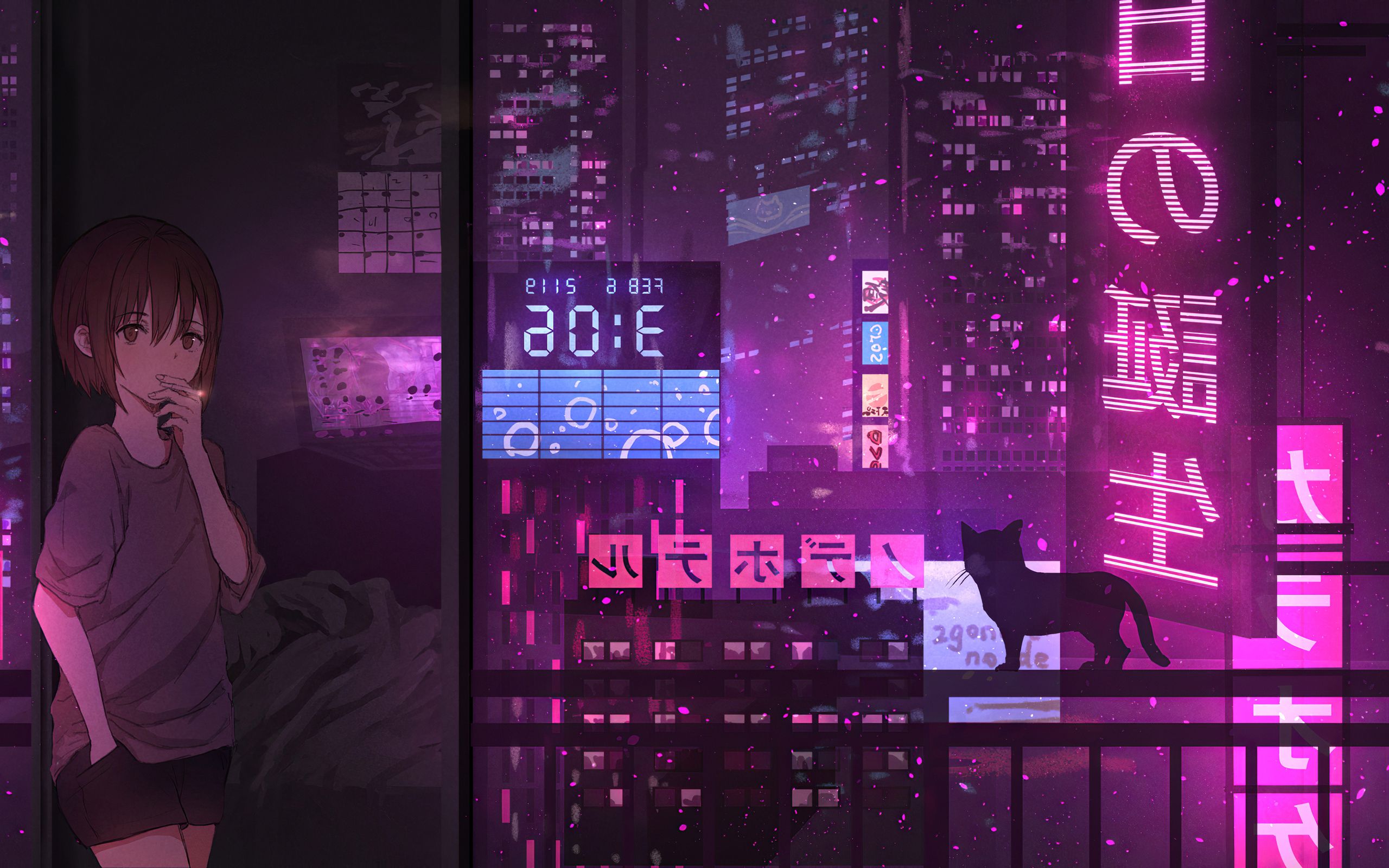 Anime Girl Neon Wallpapers