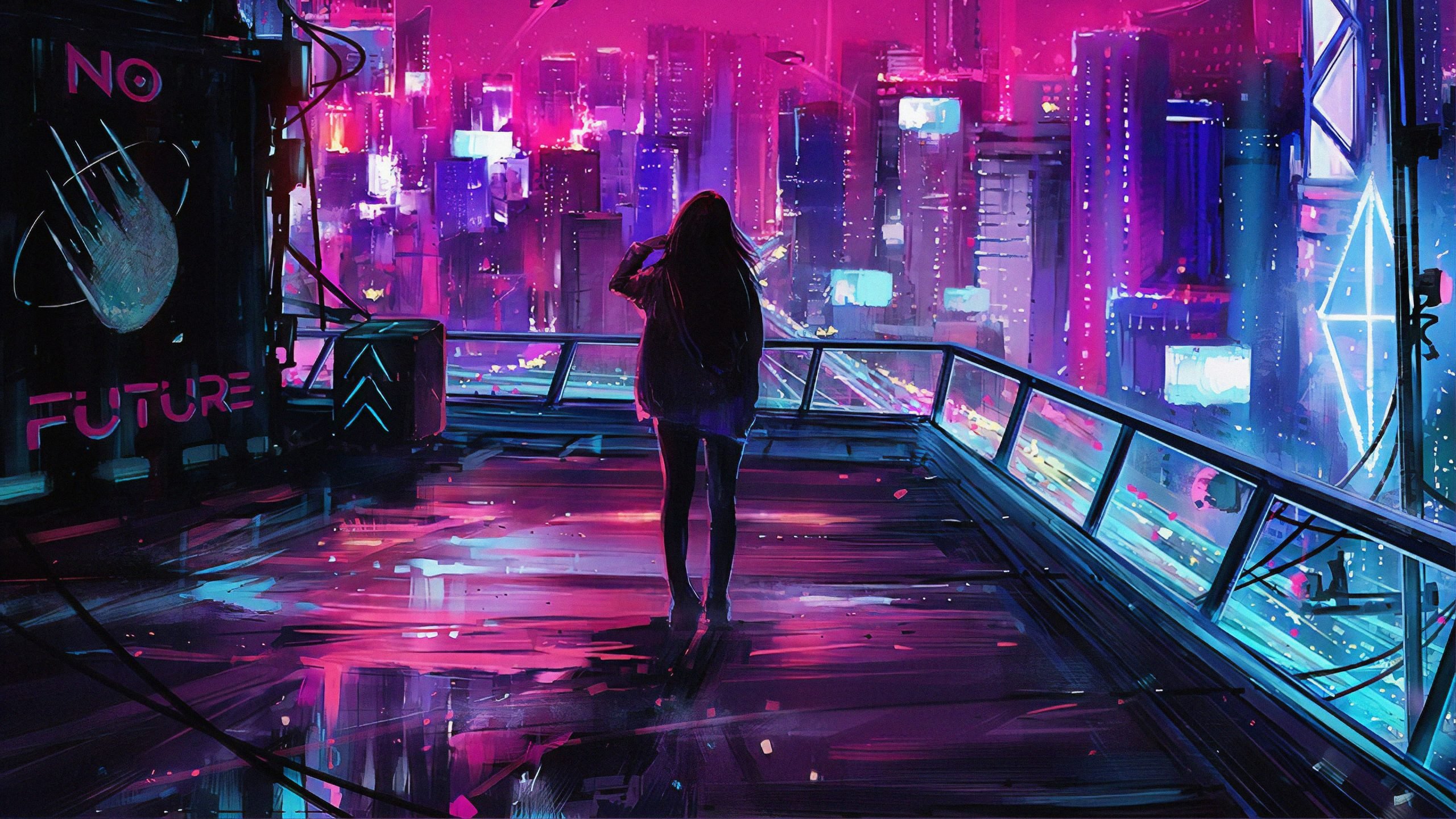 Anime Girl Neon Wallpapers