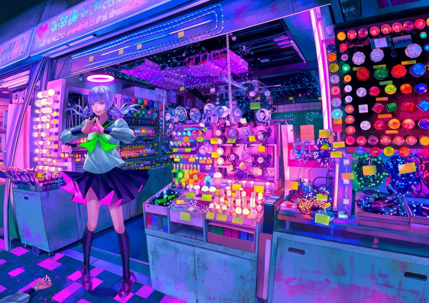 Anime Girl Neon Wallpapers