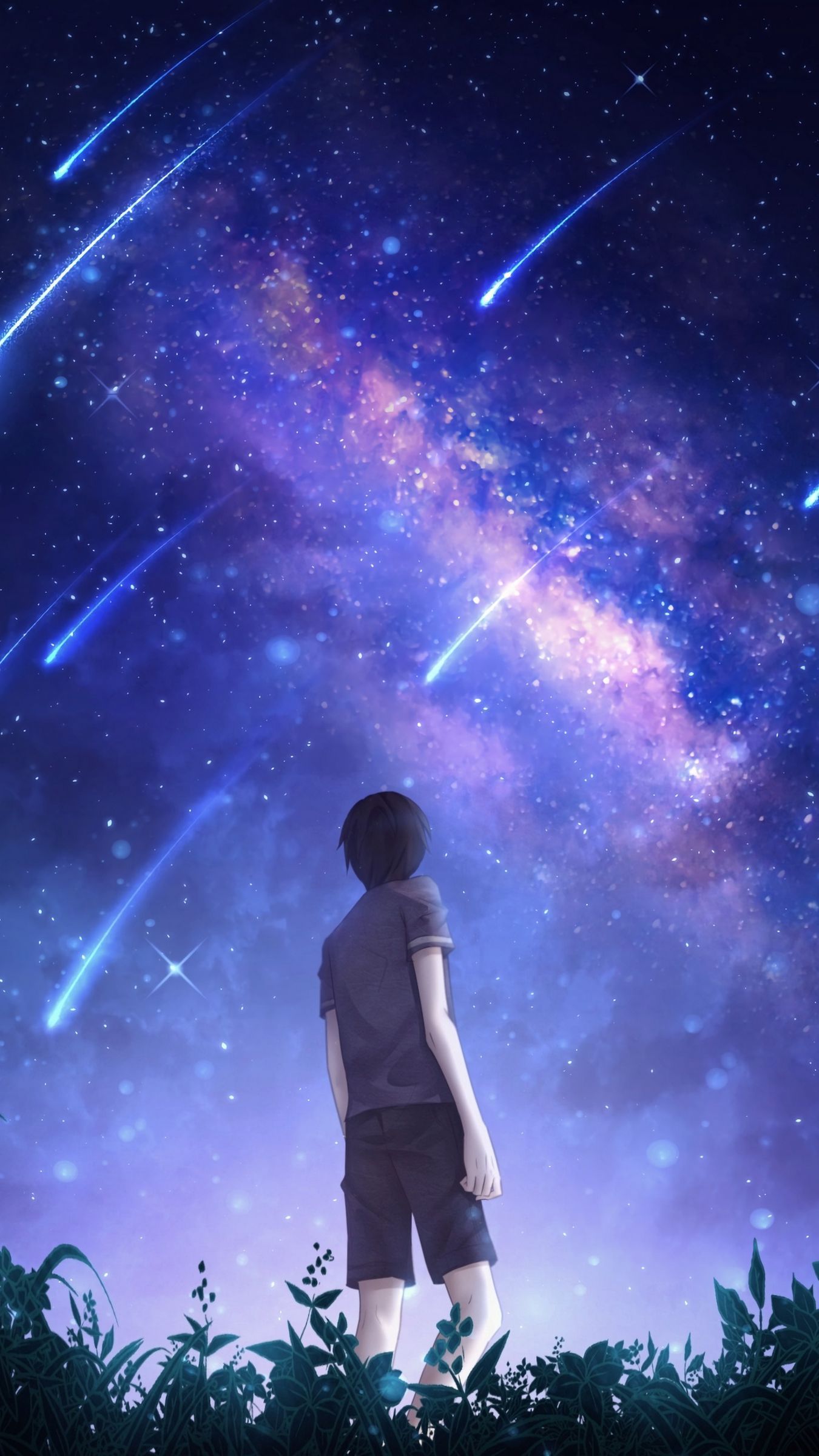 Anime Girl Night Sky Wallpapers