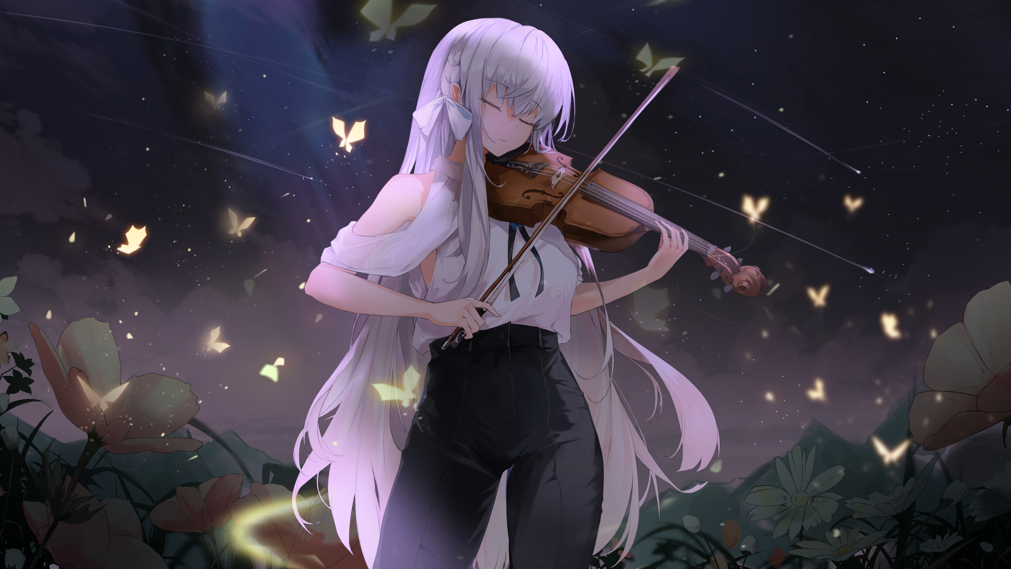 Anime Girl Playing Violin Wallpapers