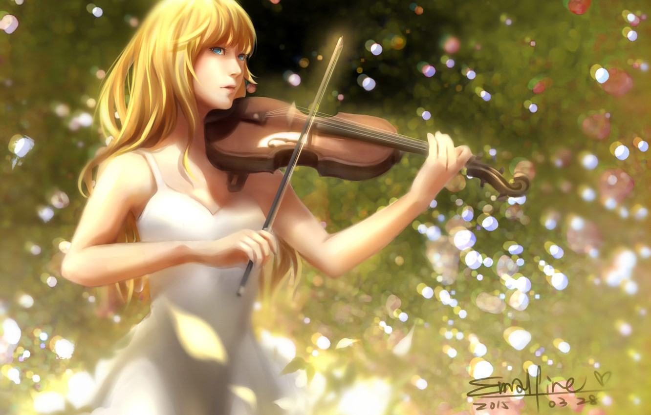 Anime Girl Playing Violin Wallpapers