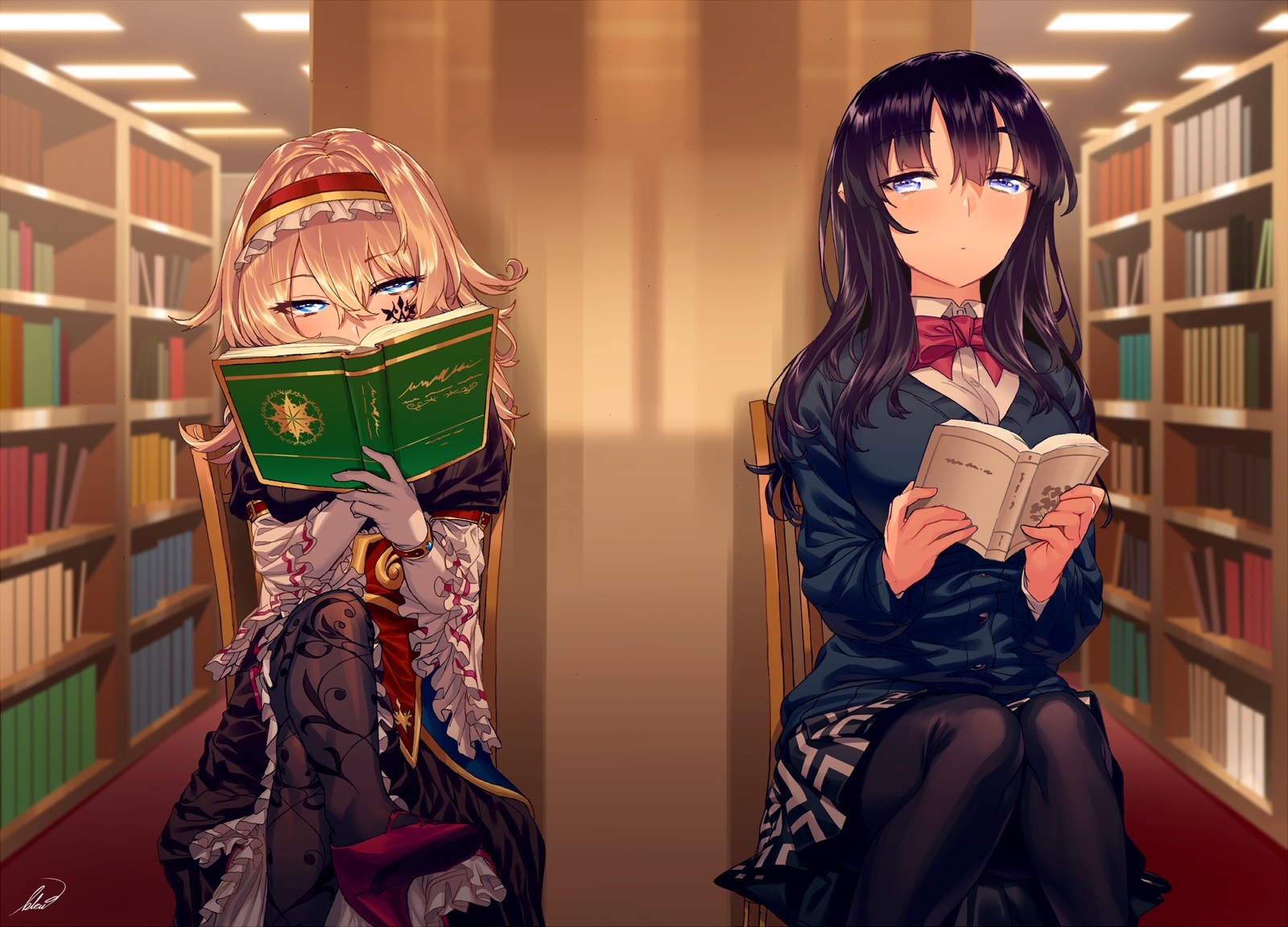 Anime Girl Reading Books Wallpapers