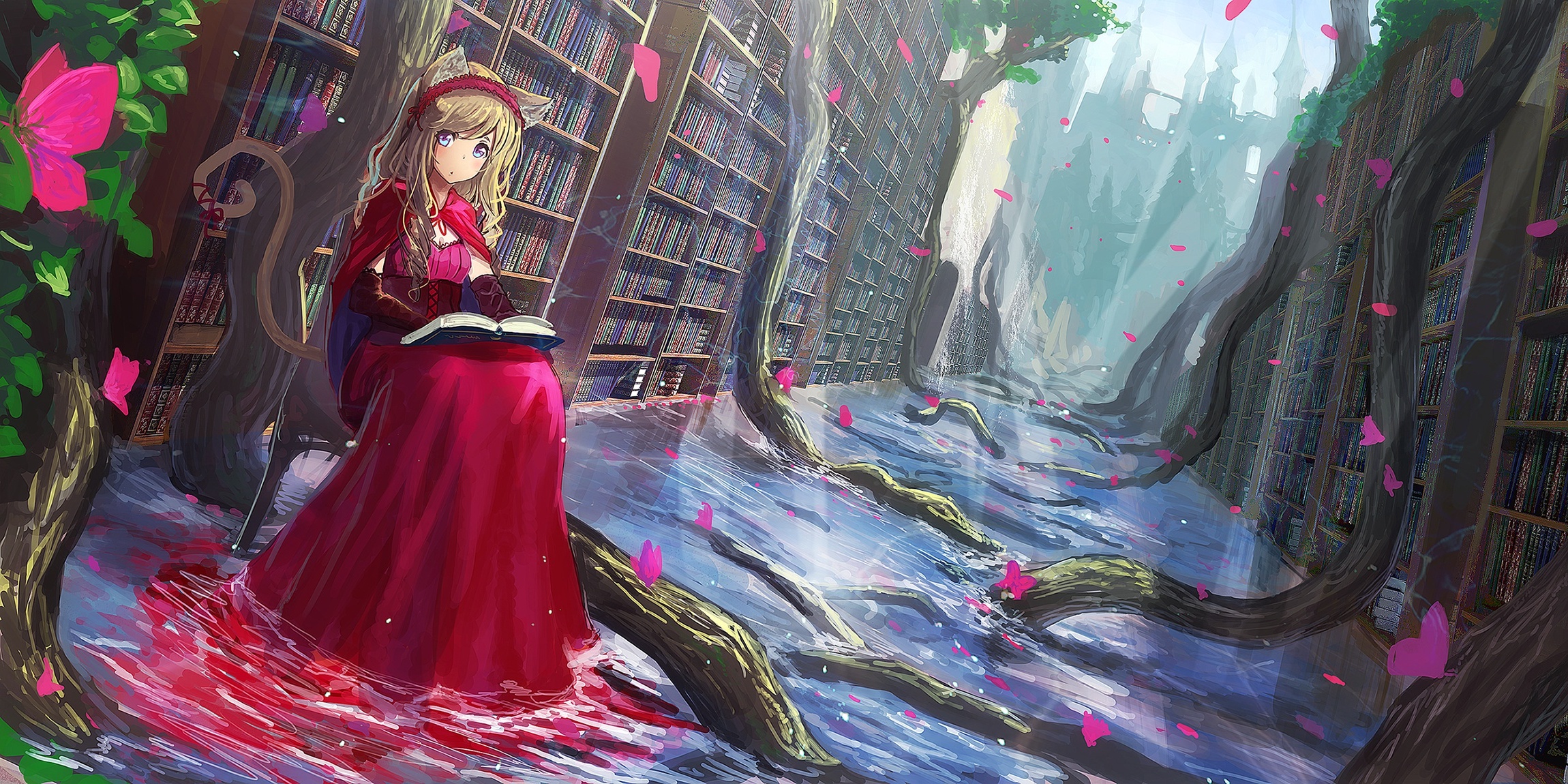 Anime Girl Reading Books Wallpapers