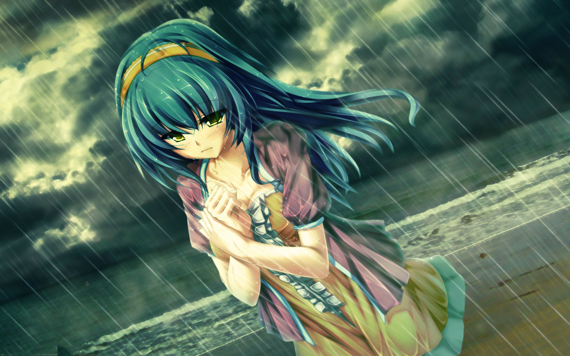 Anime Girl Sad Rain Wallpapers