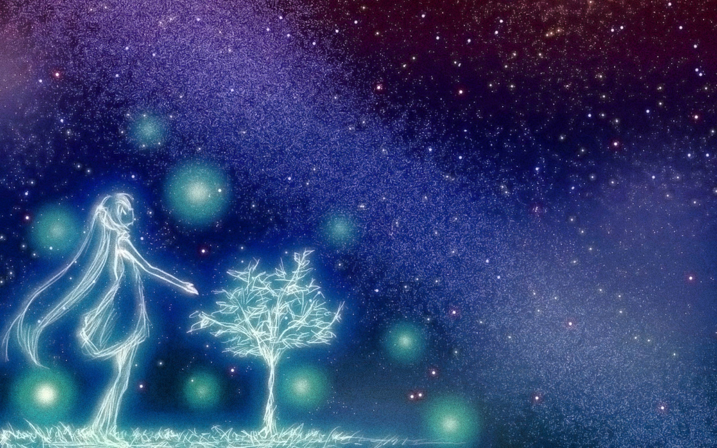 Anime Girl Staring At Night Sky Wallpapers