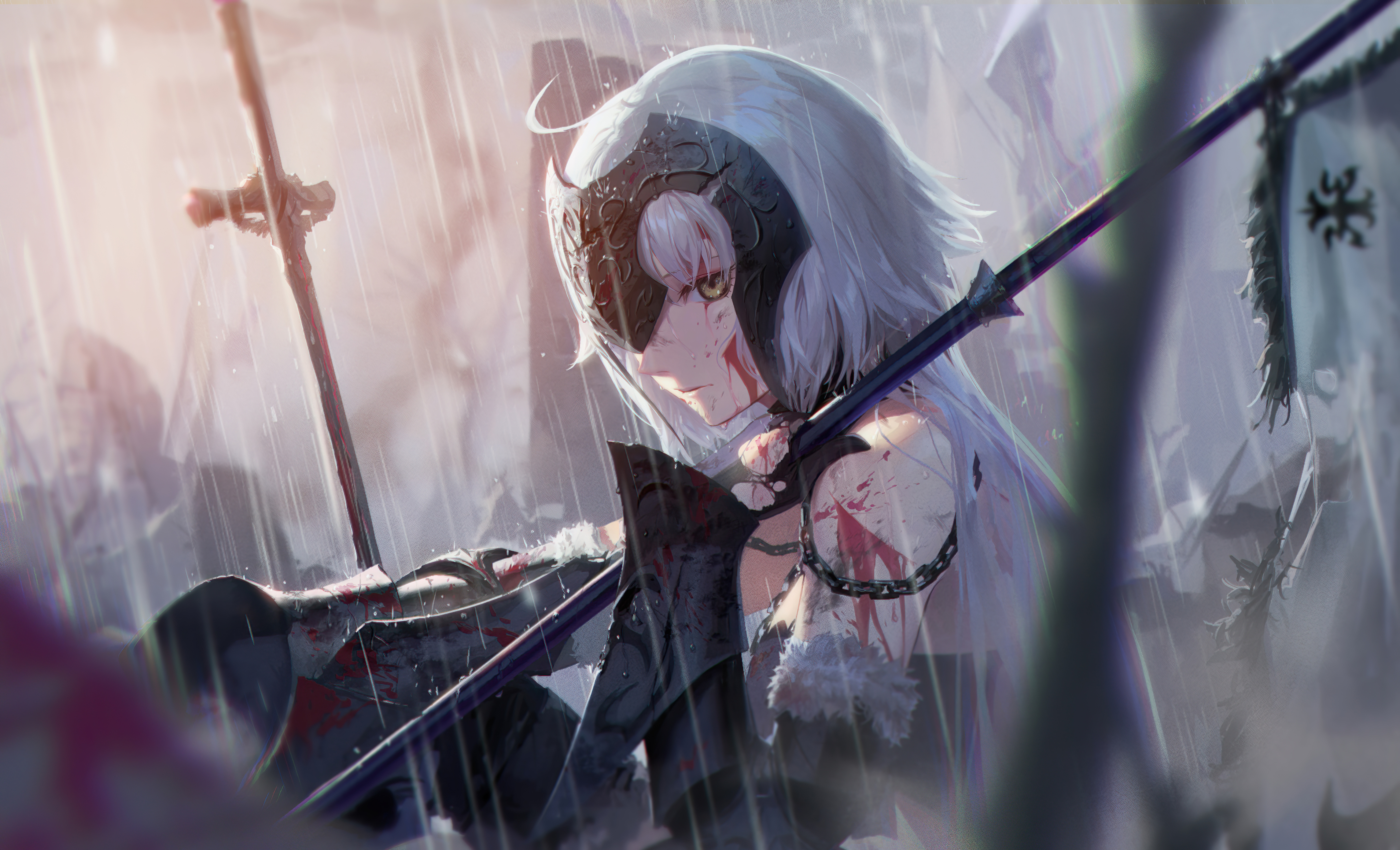 Anime Girl Warrior 4K Wallpapers