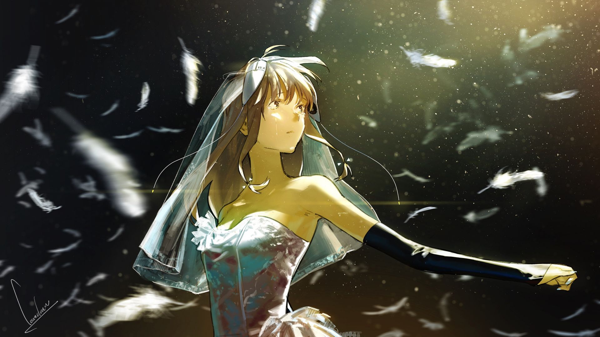 Anime Girl Wedding Dress Wallpapers