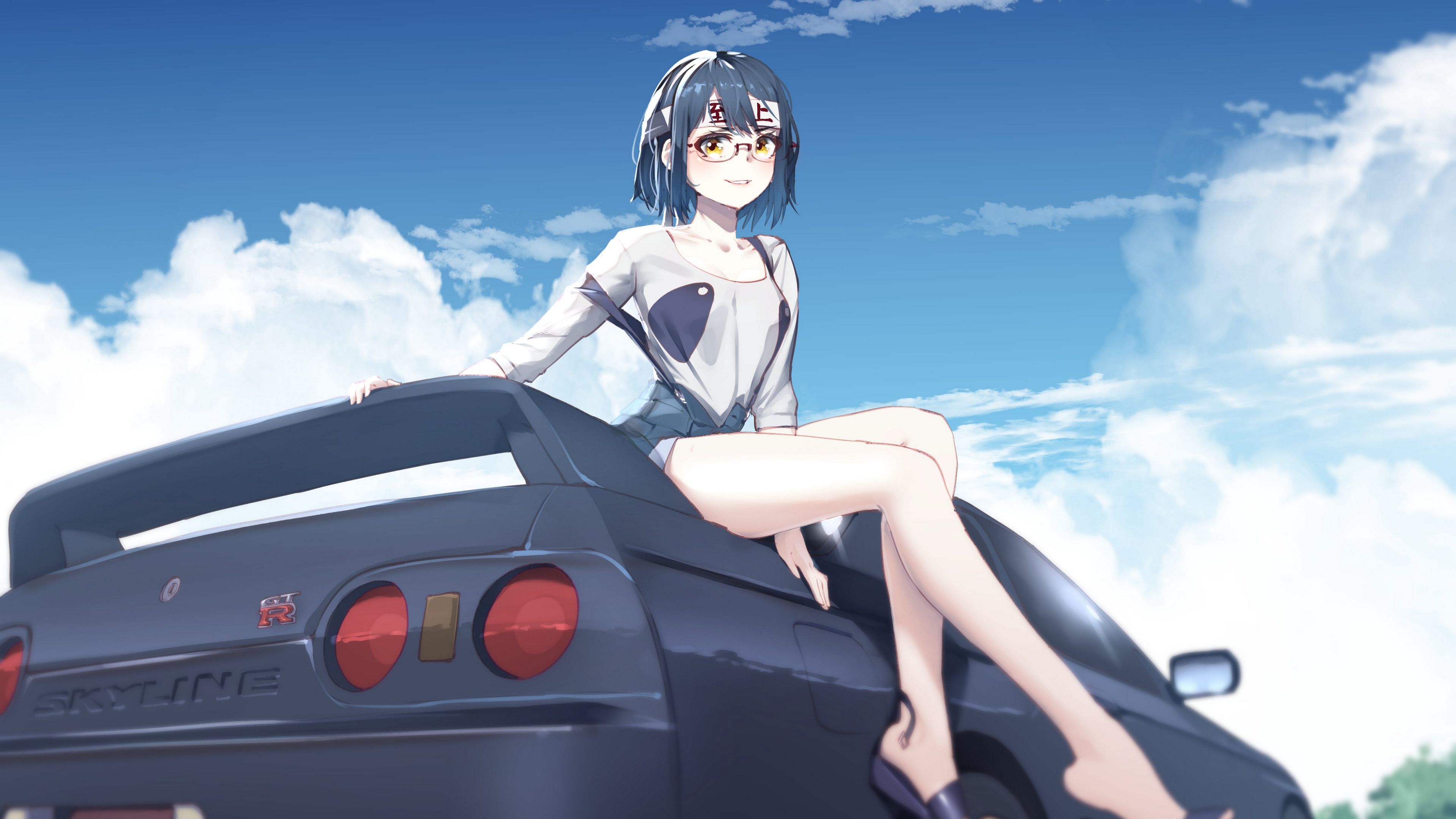 Anime Girl With Car Wallpapers