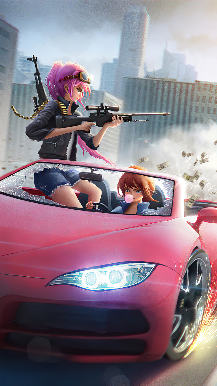 Anime Girl With Car Wallpapers