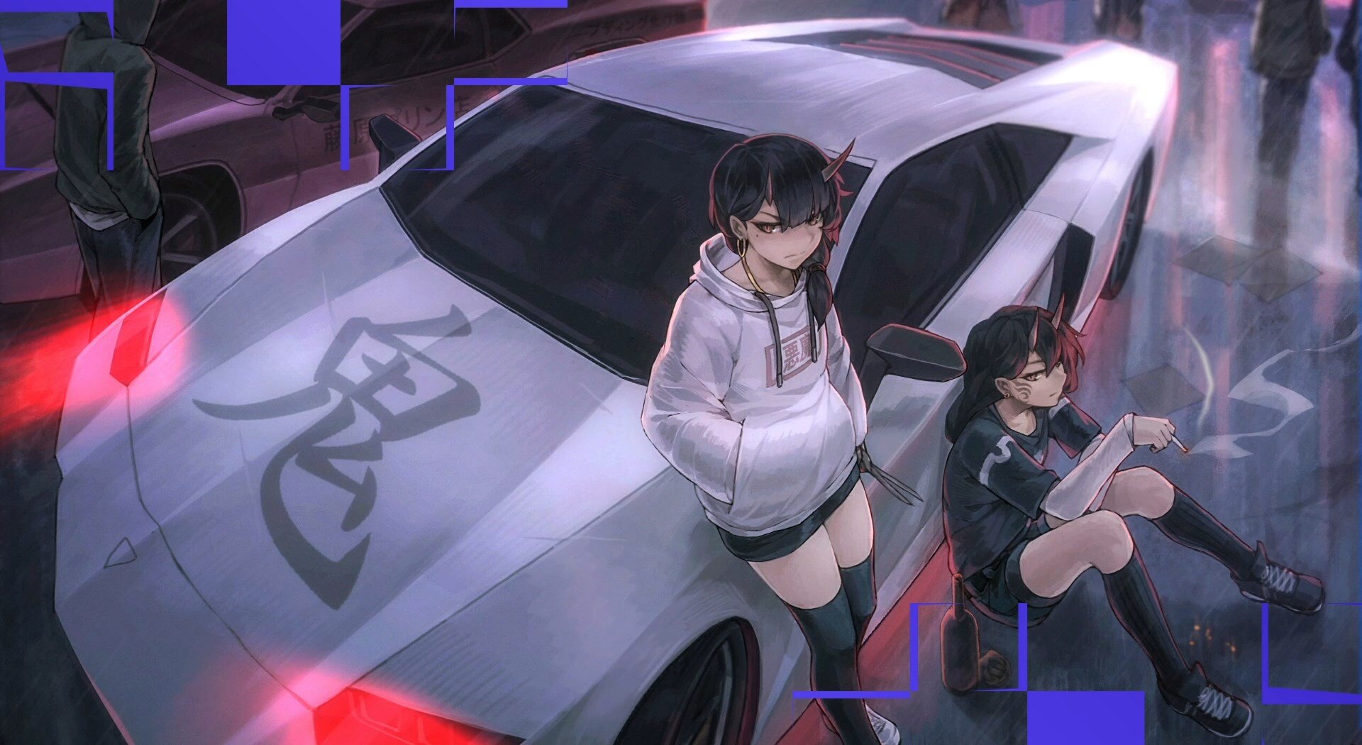 Anime Girl With Car Wallpapers