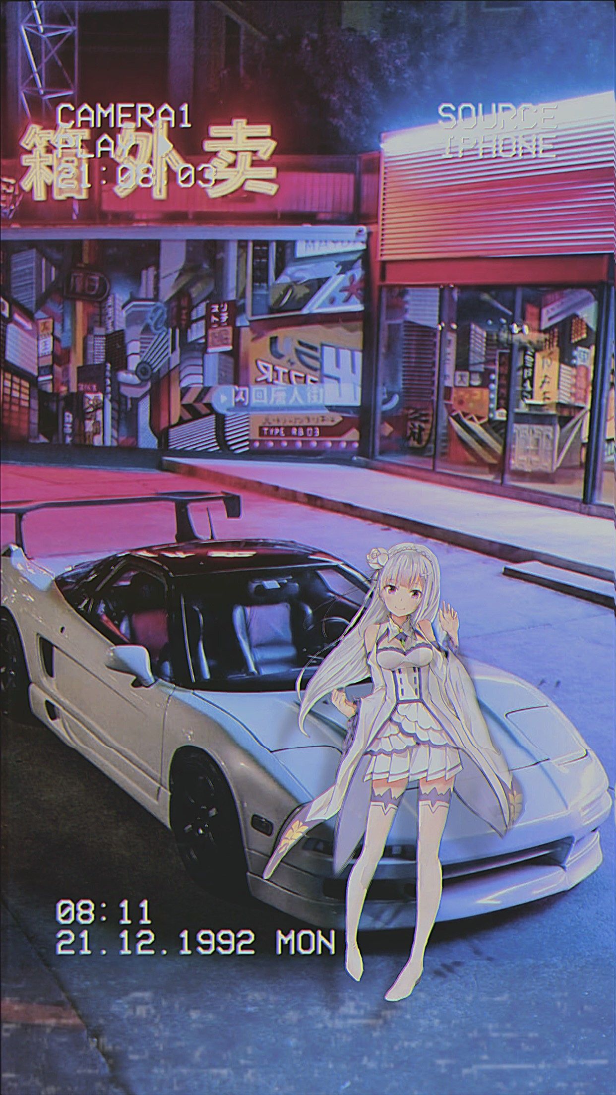 Anime Girl With Car Wallpapers