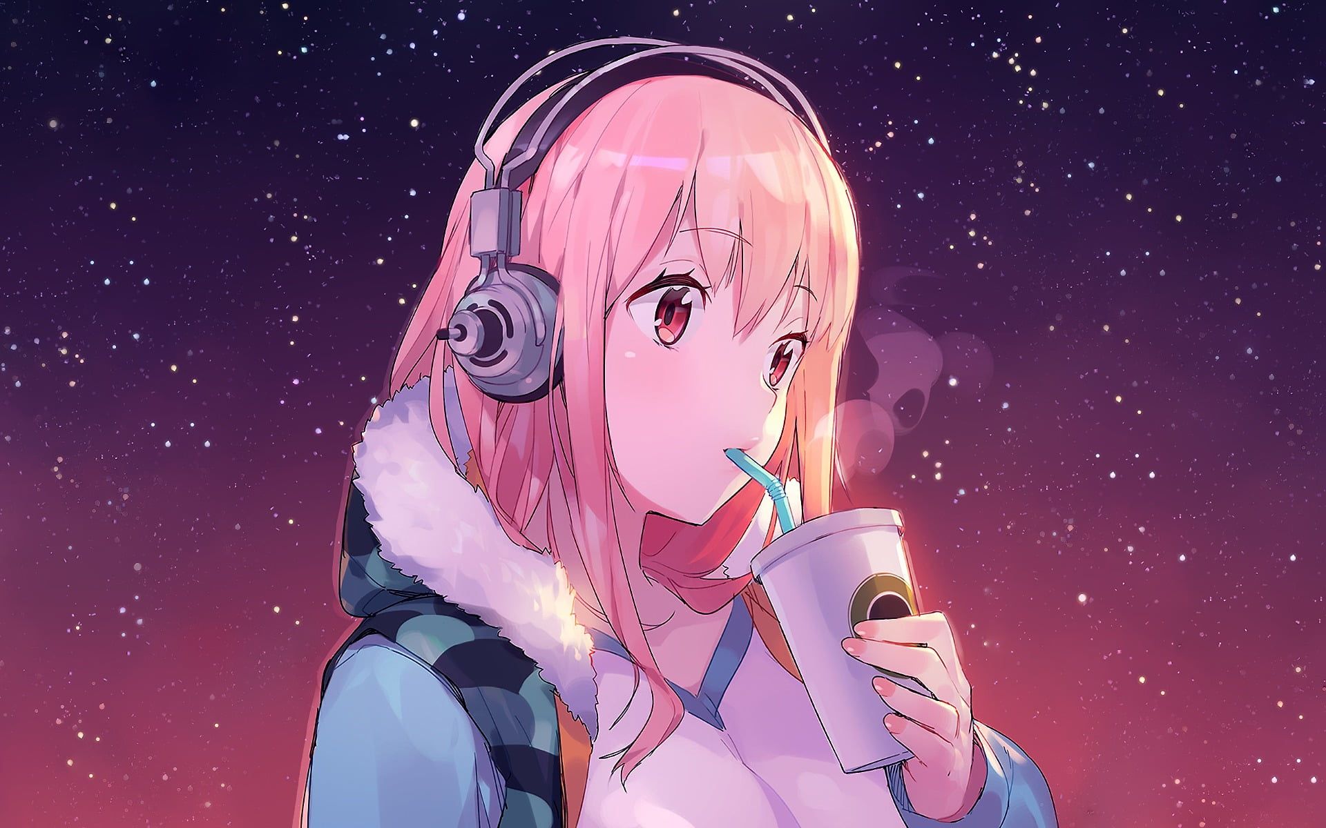 Anime Girl With Headphones Wallpapers