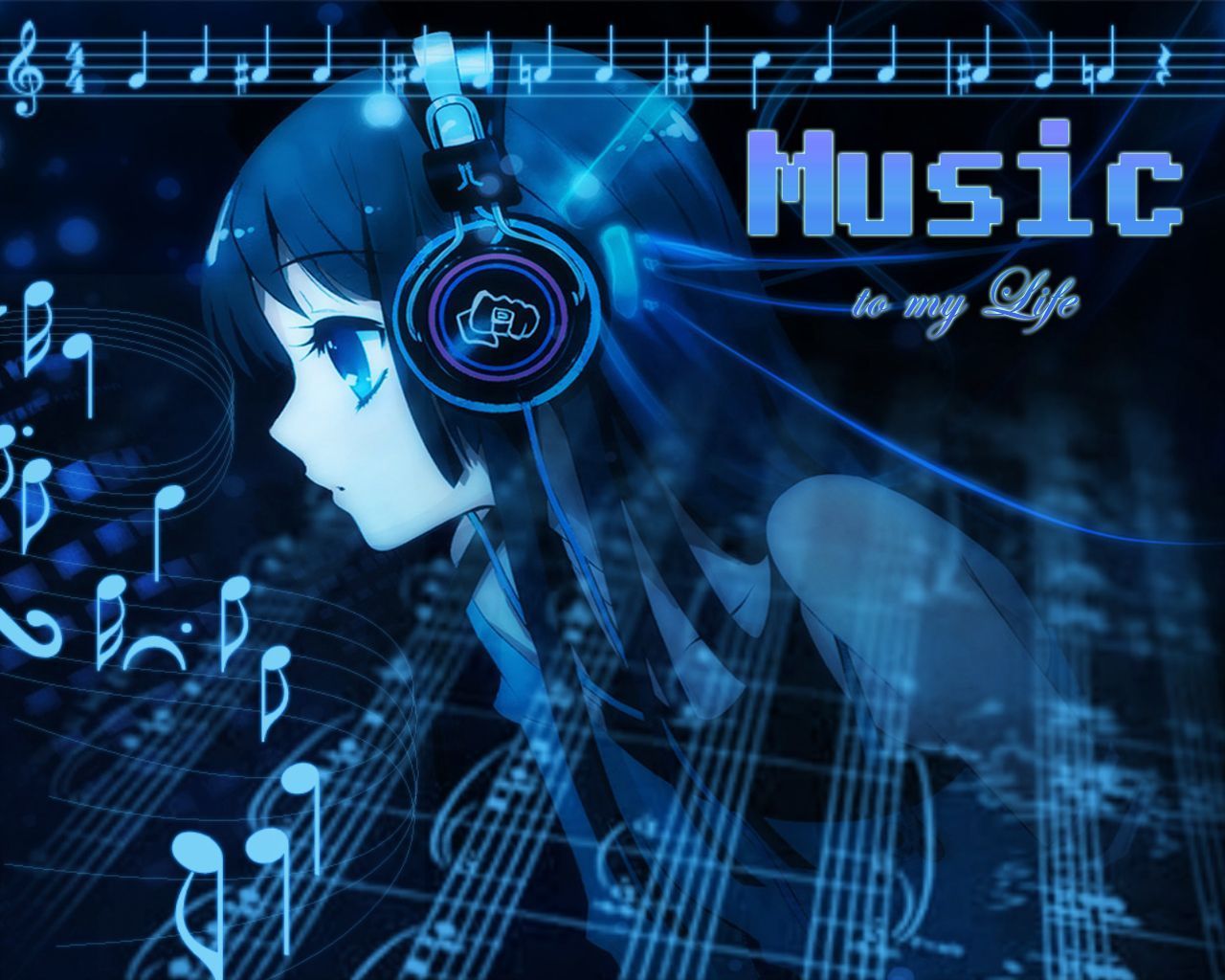 Anime Girl With Headphones Wallpapers