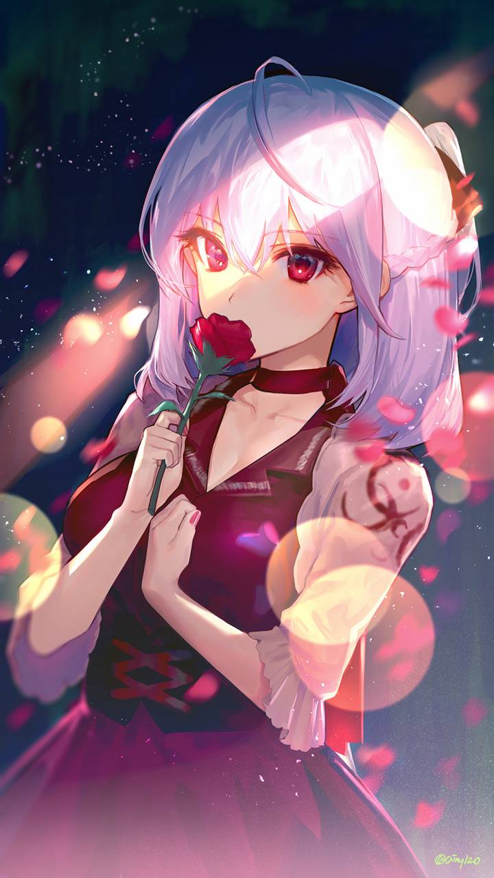 Anime Girl With Rose Wallpapers