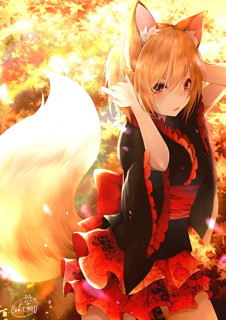 Anime Girl With Wolf Ears Wallpapers